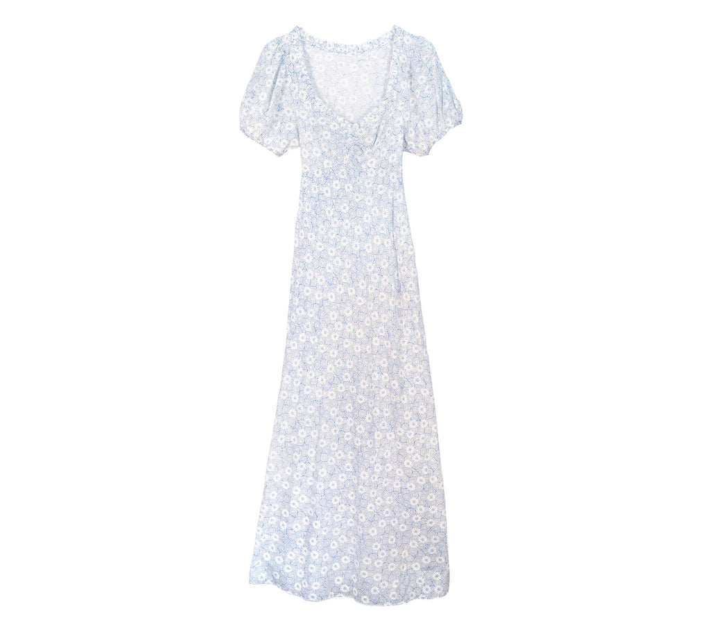 HMD -- DREE DRESS -- BLUE SUMMER DAISY PRINT