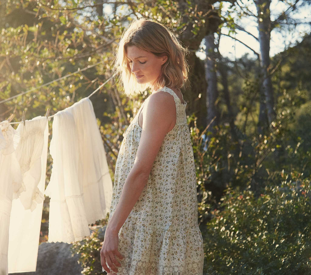 HMD -- GLADYS DRESS -- MOSS PAPILLON FLORAL
