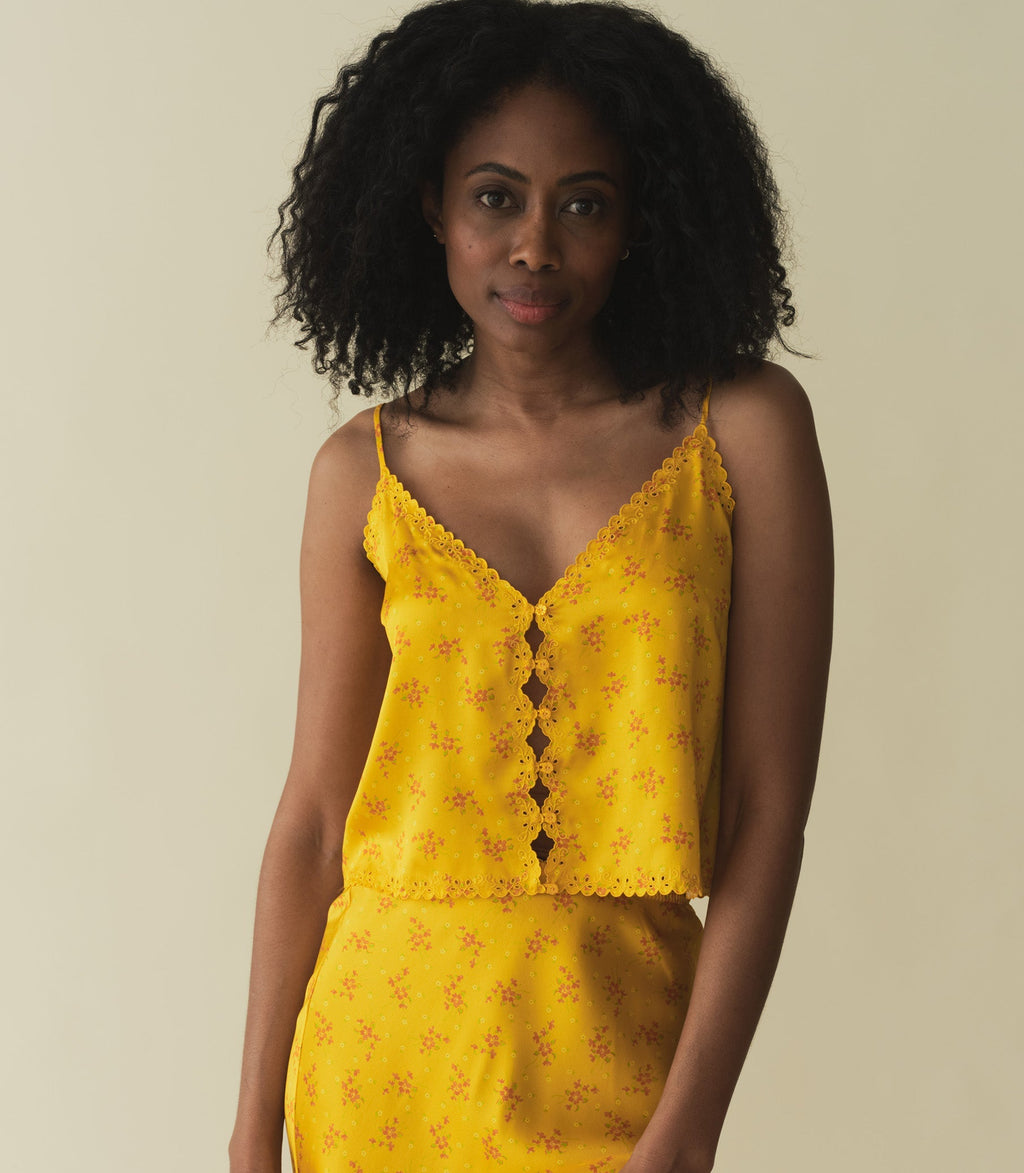 HMD -- ELISE TOP -- GOLDENROD HILLSIDE HEATHER