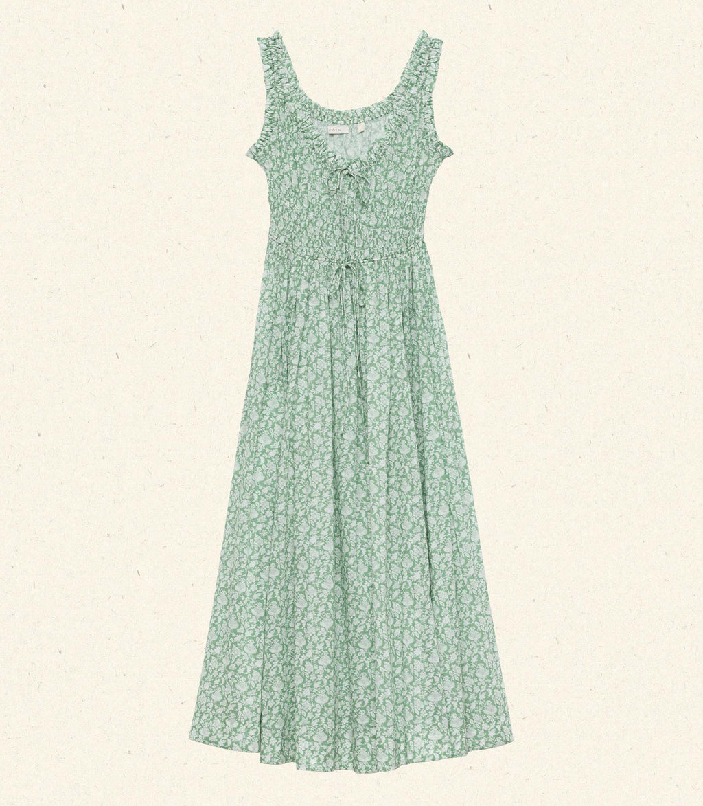 HMD -- EMMARETTA DRESS -- PERIDOT TEA FLORAL