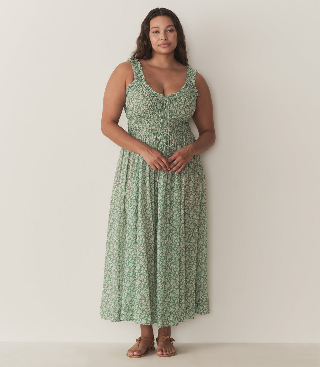 HMD -- EMMARETTA DRESS -- PERIDOT TEA FLORAL