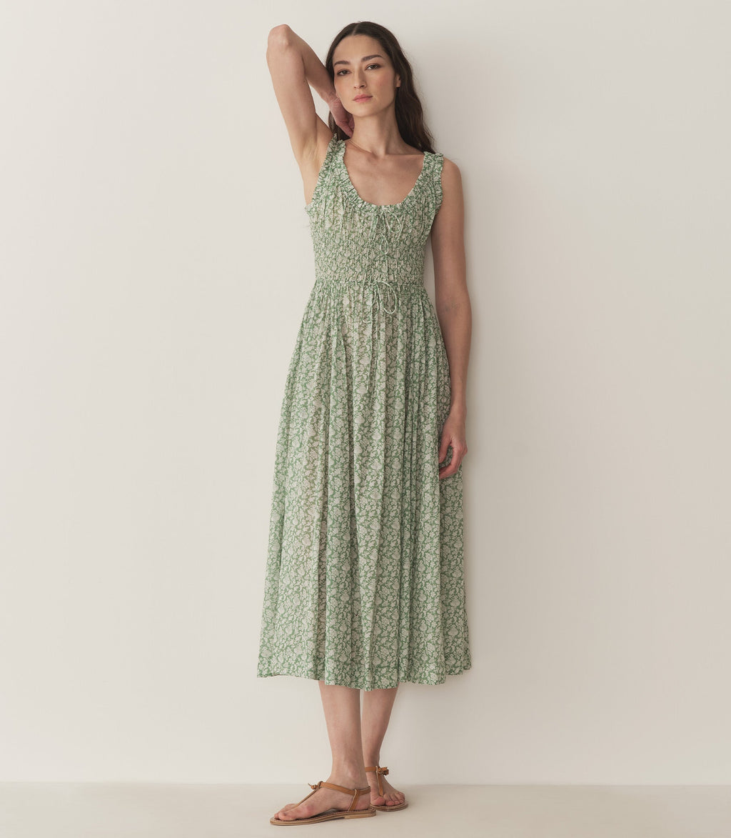 HMD -- EMMARETTA DRESS -- PERIDOT TEA FLORAL