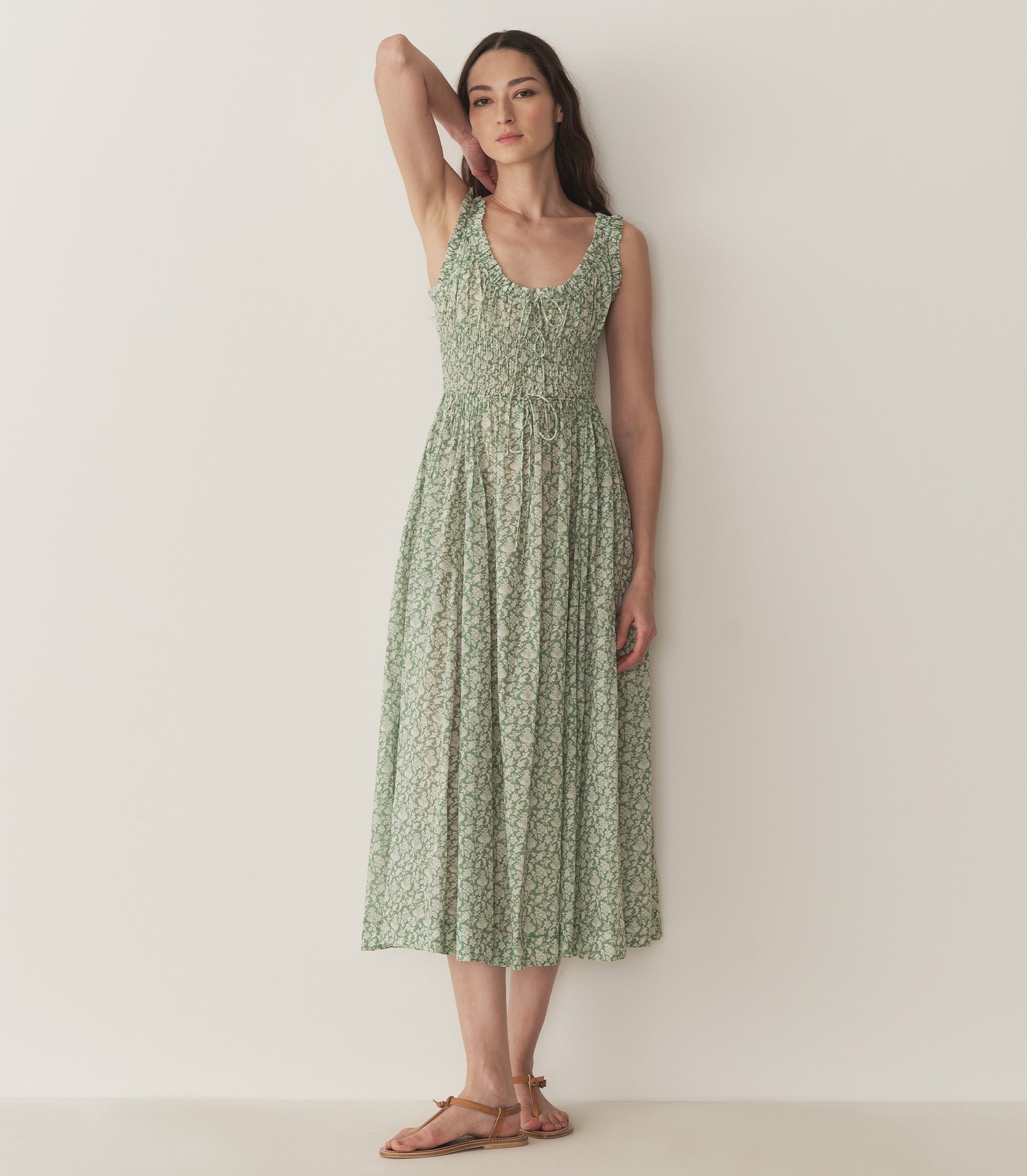 HMD -- EMMARETTA DRESS -- PERIDOT TEA FLORAL