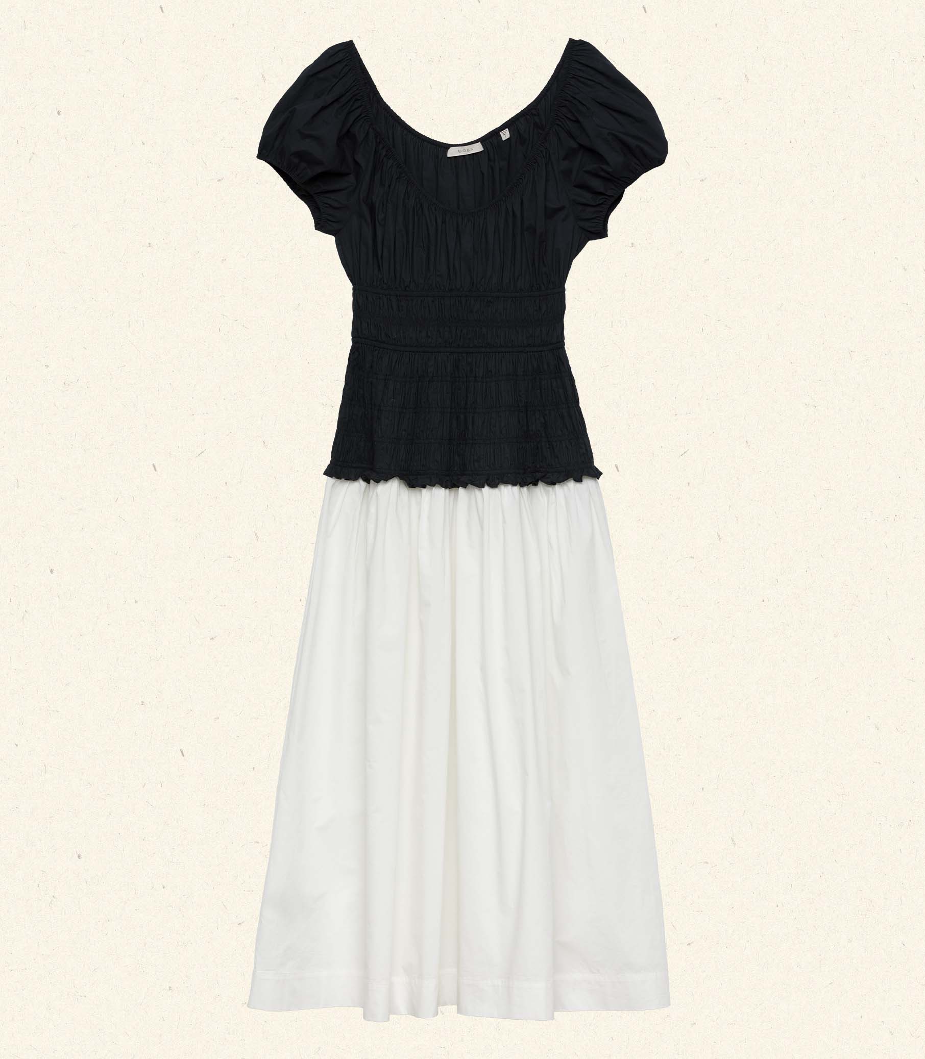 HMD -- ENYA DRESS -- BLACK AND SALT