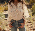 HMD -- ETHEL TOP -- CREAM CARNATION EMBROIDERY