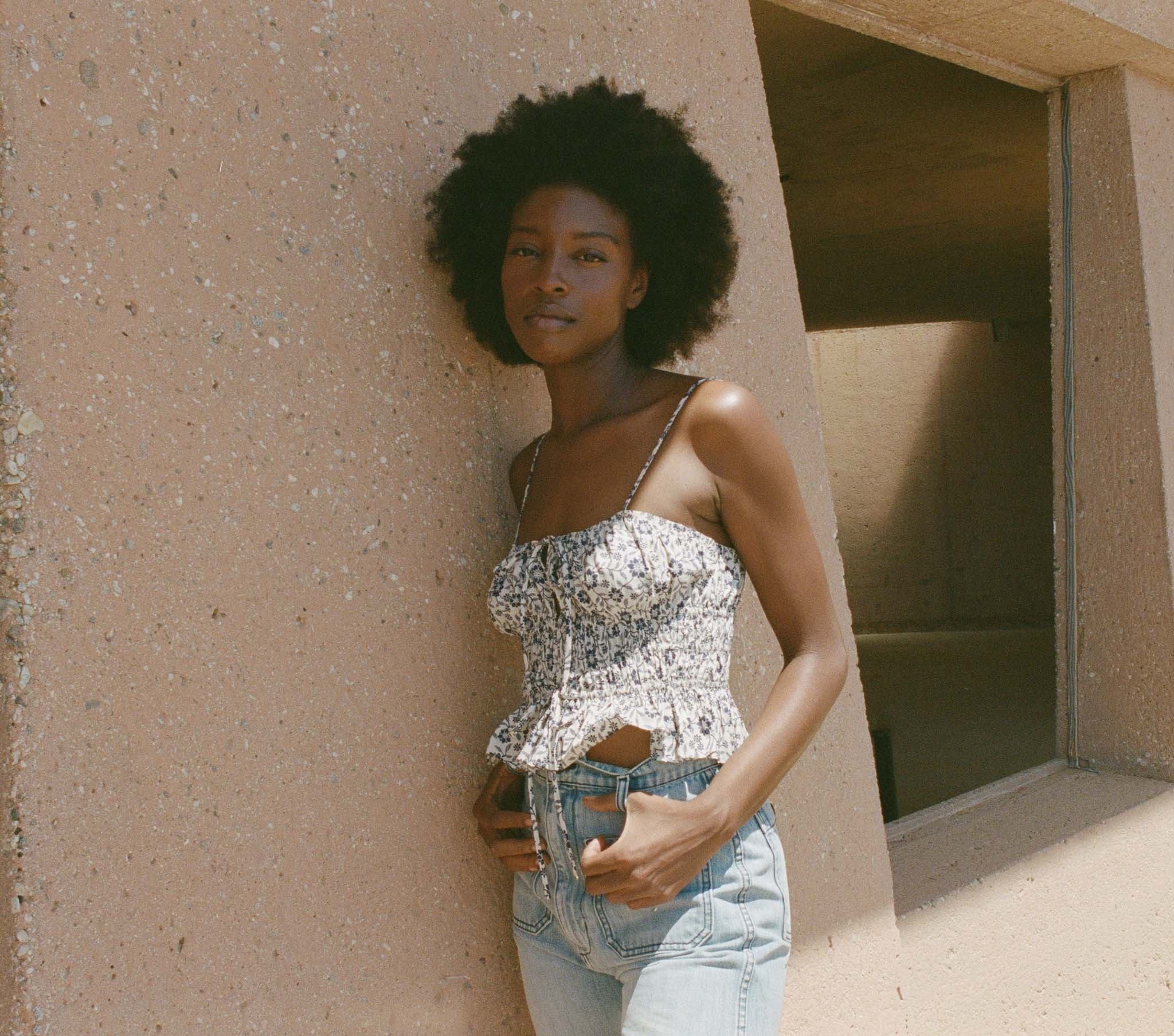 HMD -- FINELLA TOP -- CREAM JESSAMINE CALICO