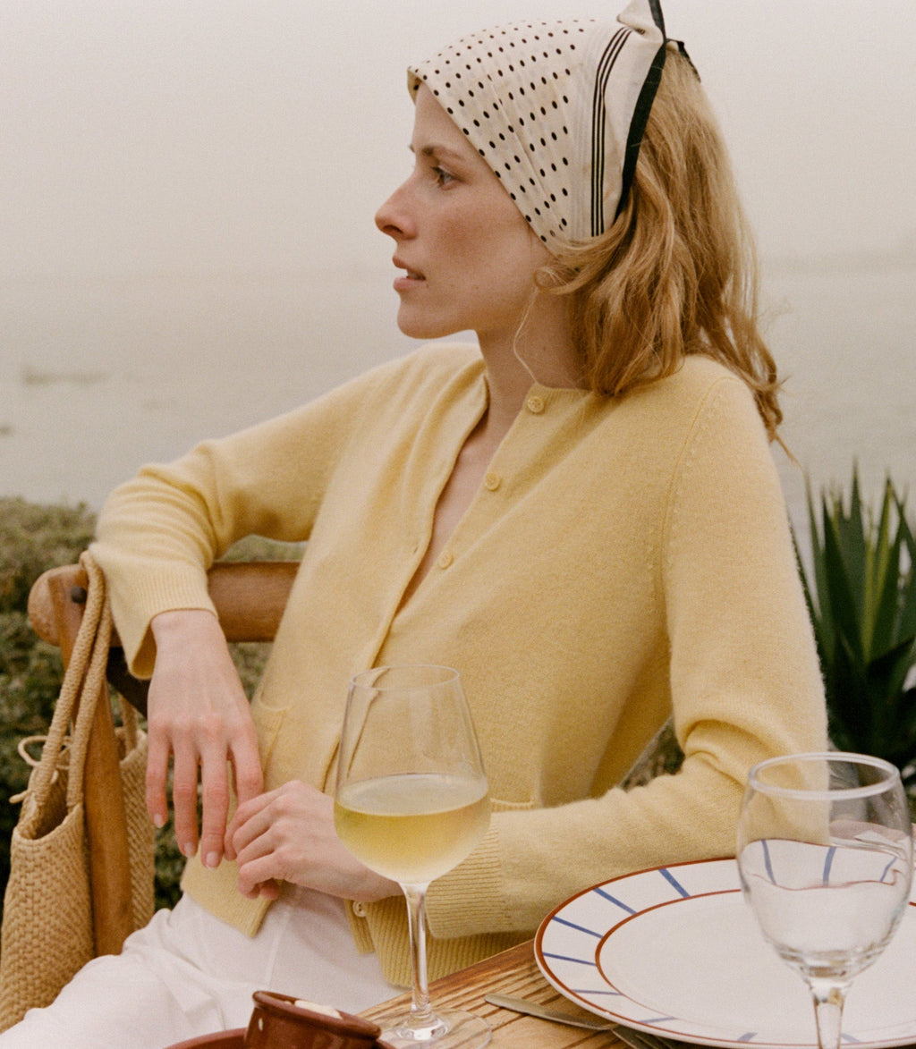 HMD -- FREYA CASHMERE CARDIGAN -- LEMON CHIFFON