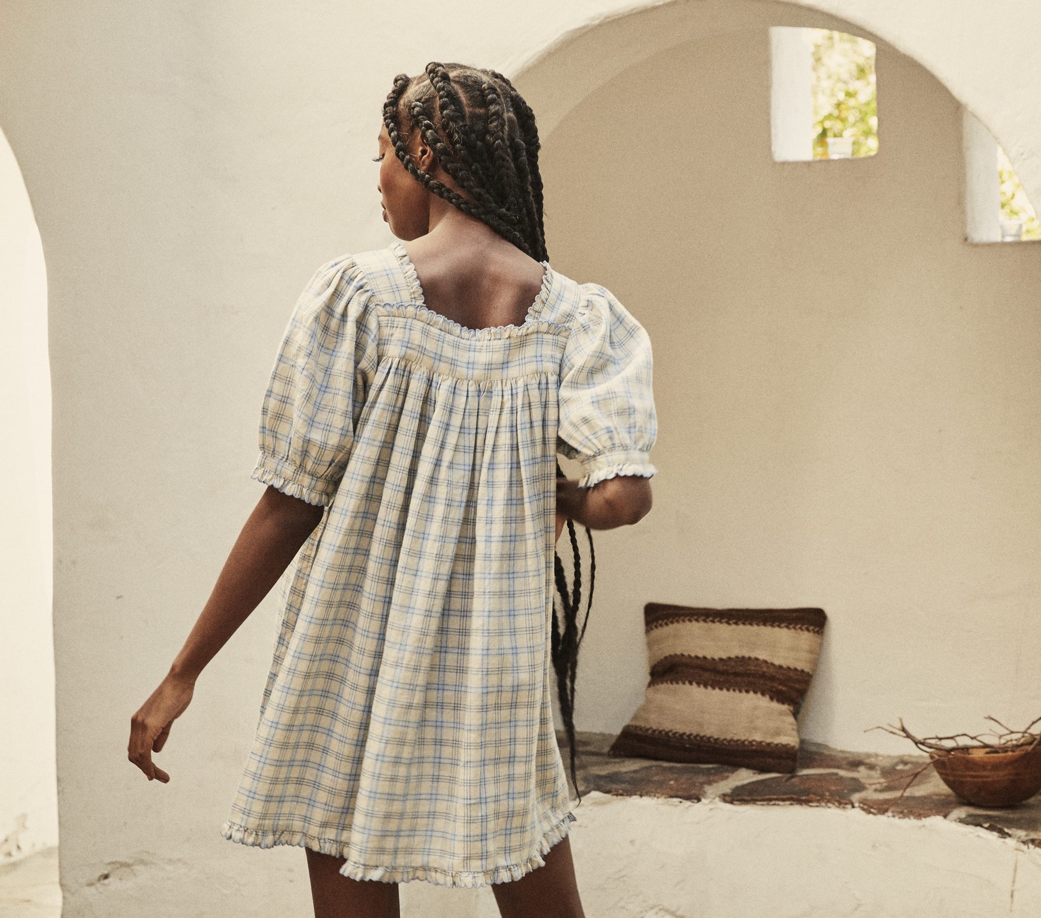 HMD -- FREDE DRESS -- BLUE MEADOWLARK PLAID