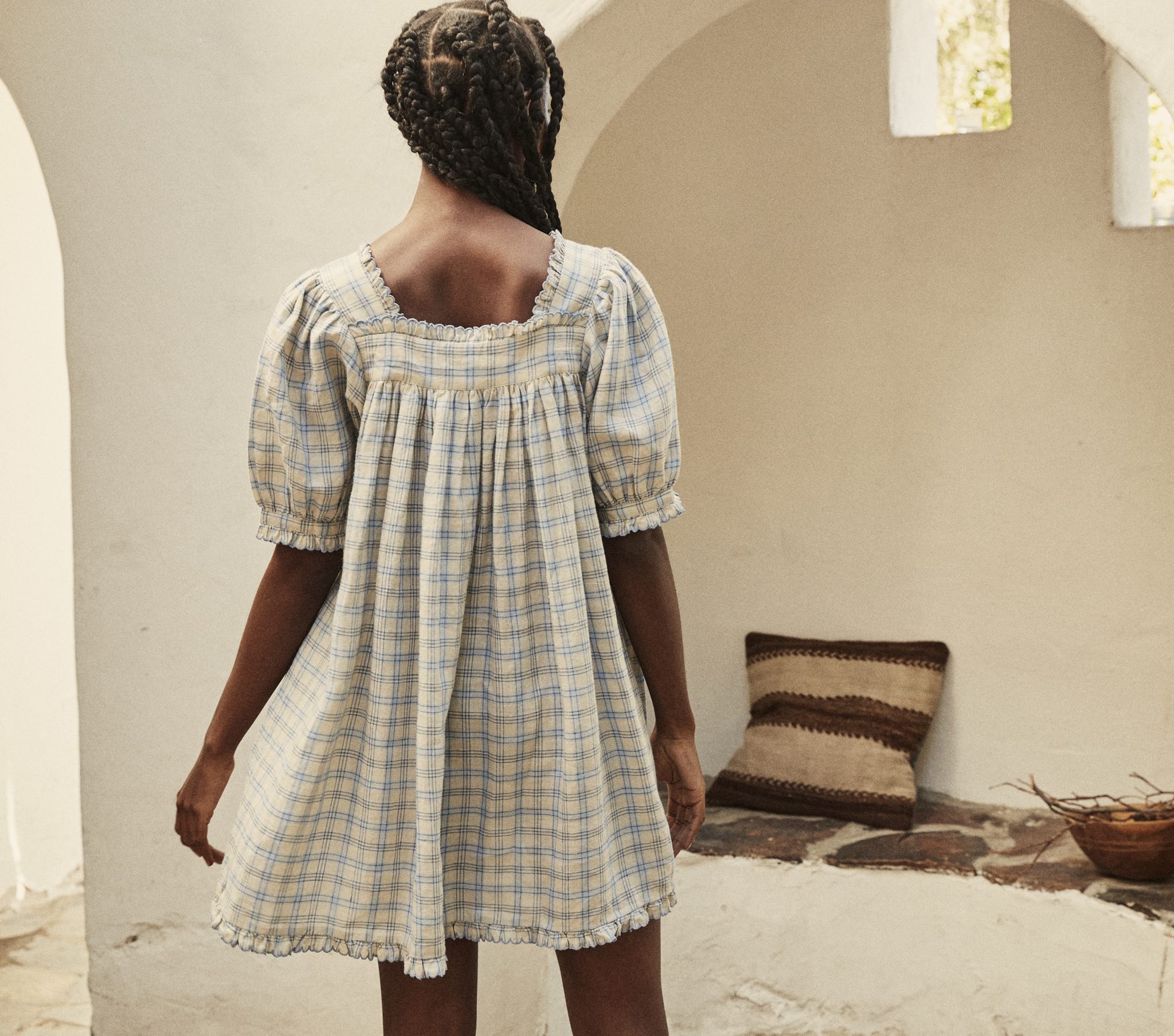 HMD -- FREDE DRESS -- BLUE MEADOWLARK PLAID