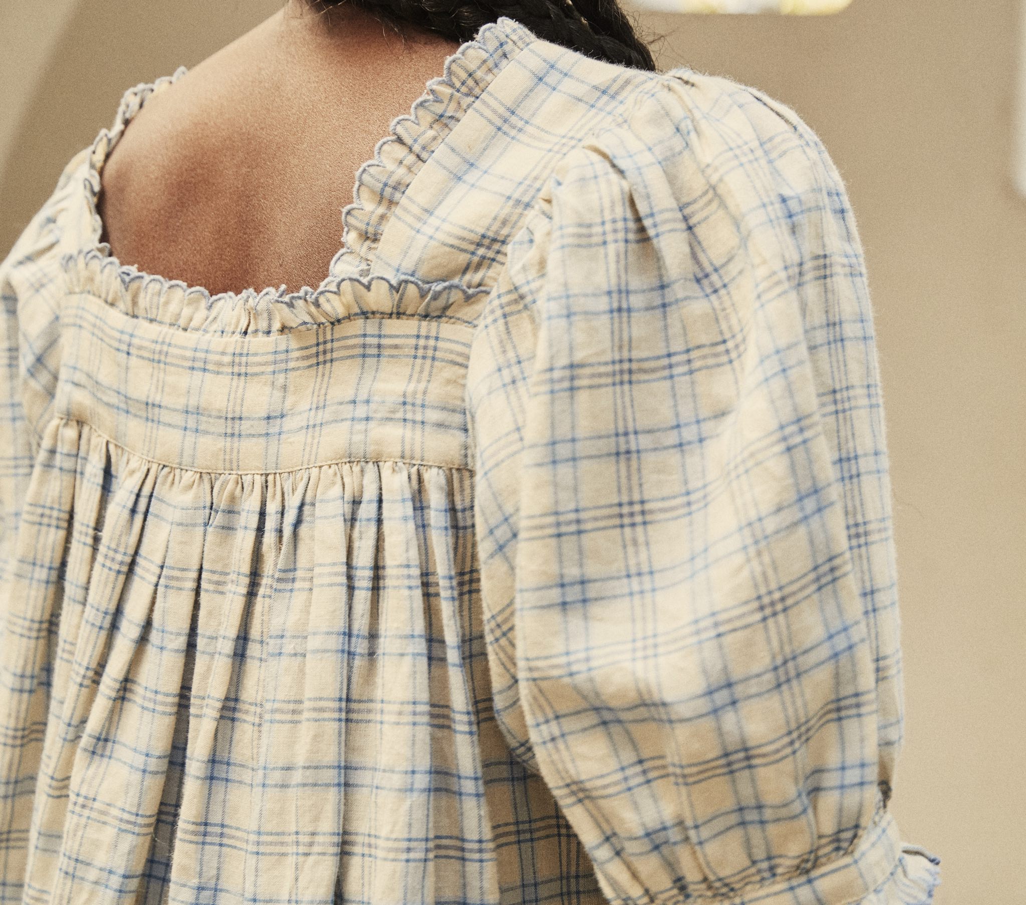 HMD -- FREDE DRESS -- BLUE MEADOWLARK PLAID