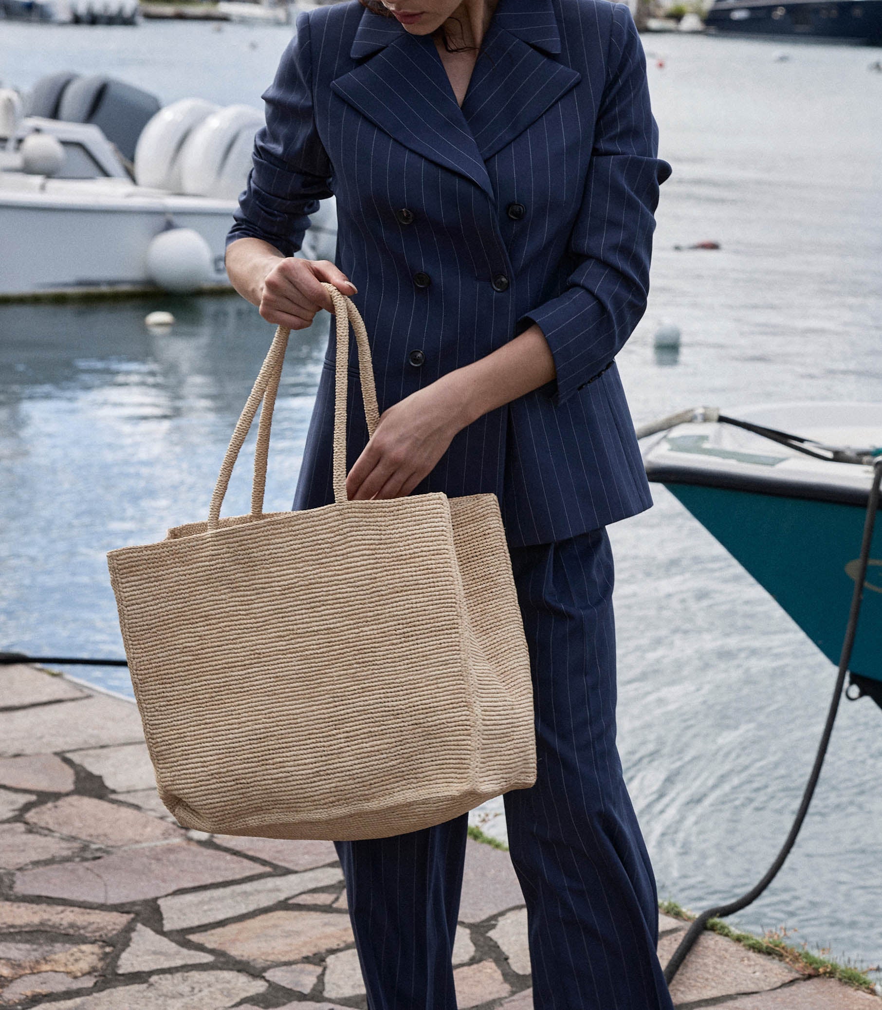 HMD -- GRANDE MATHILDE BAG -- NATURAL RAFFIA