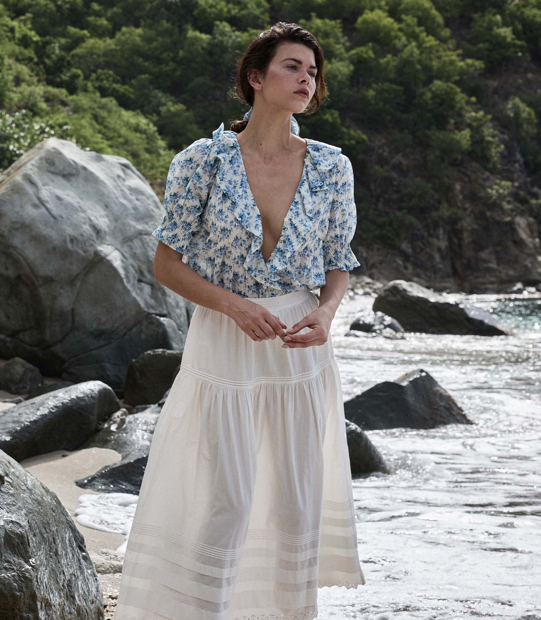 HMD -- HENRI TOP -- BLEU ROSIER FLORAL