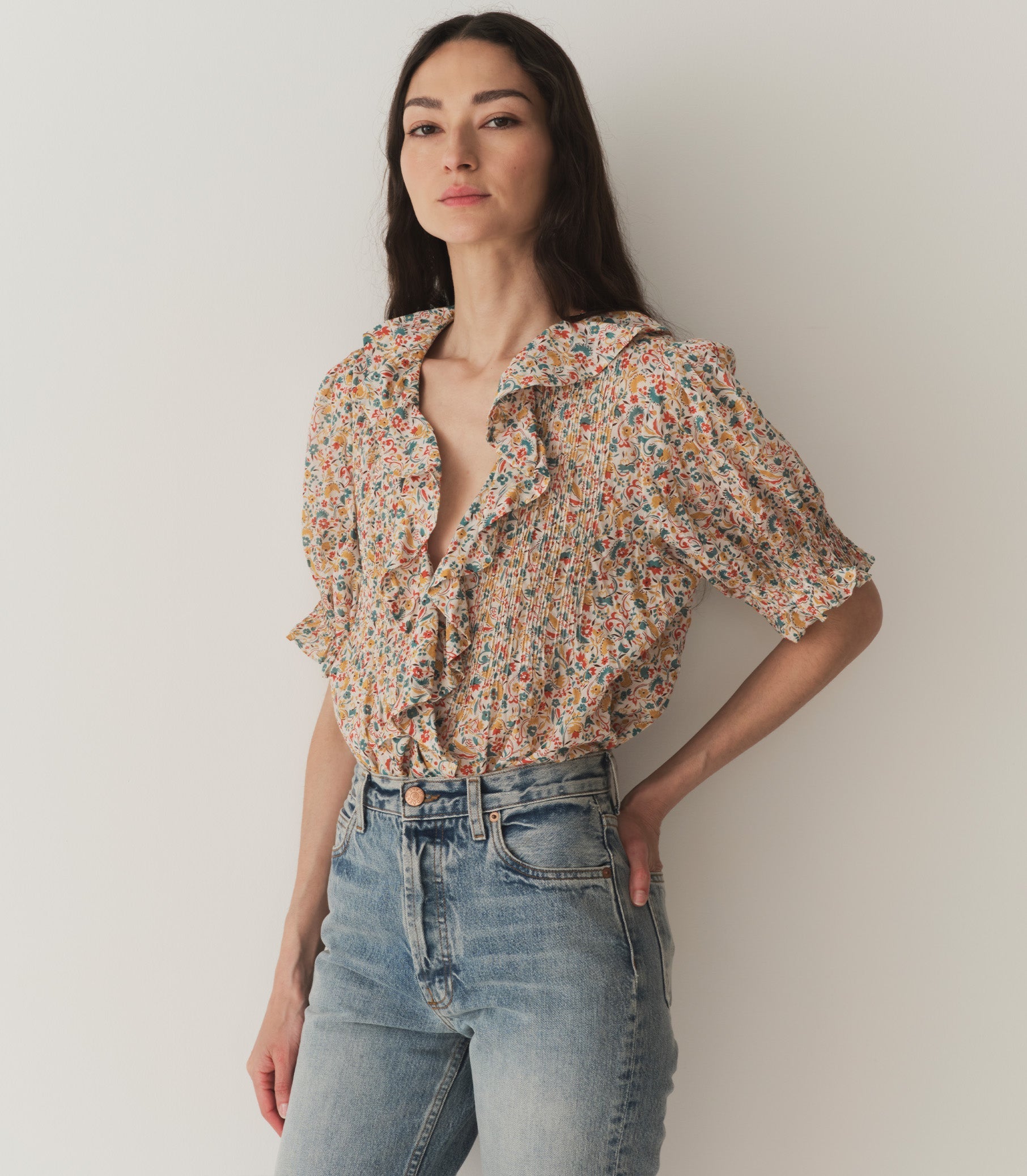 HMD -- HENRI TOP -- WILD CLOVER FLORAL