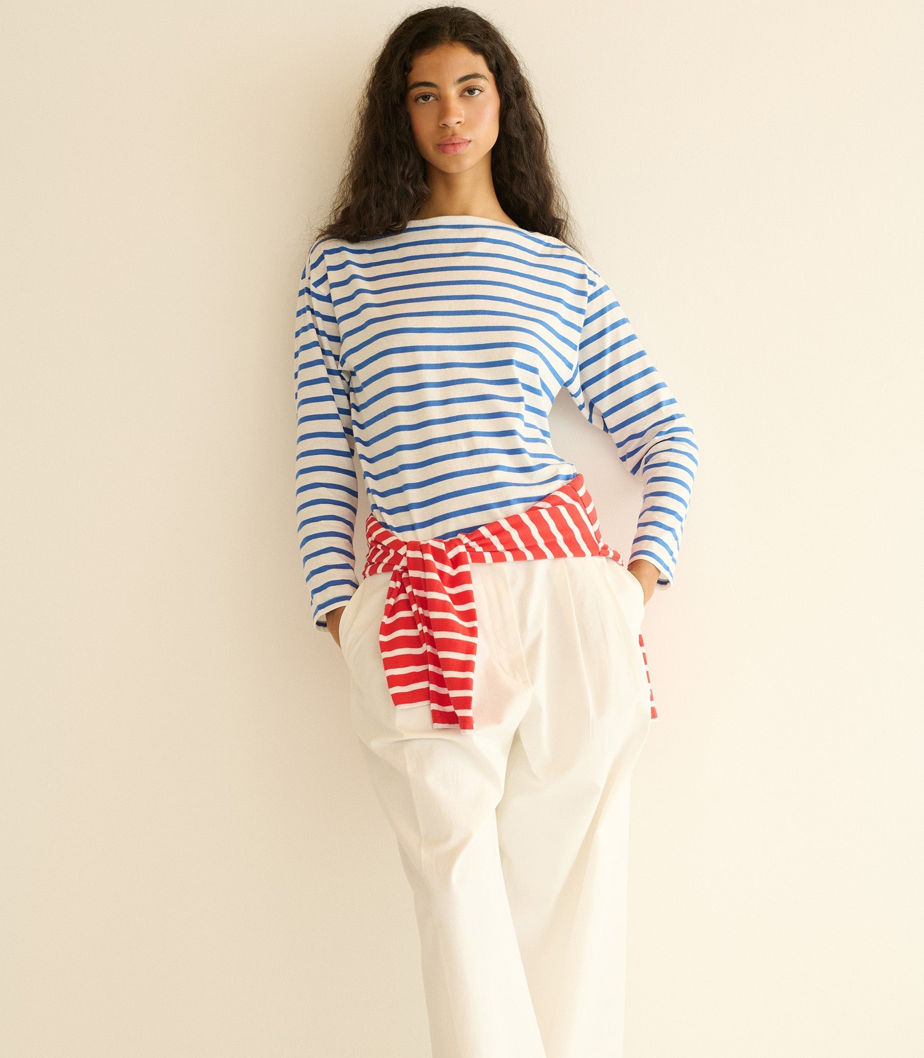 HMD -- IRENE TEE -- BLEU BRETON STRIPE