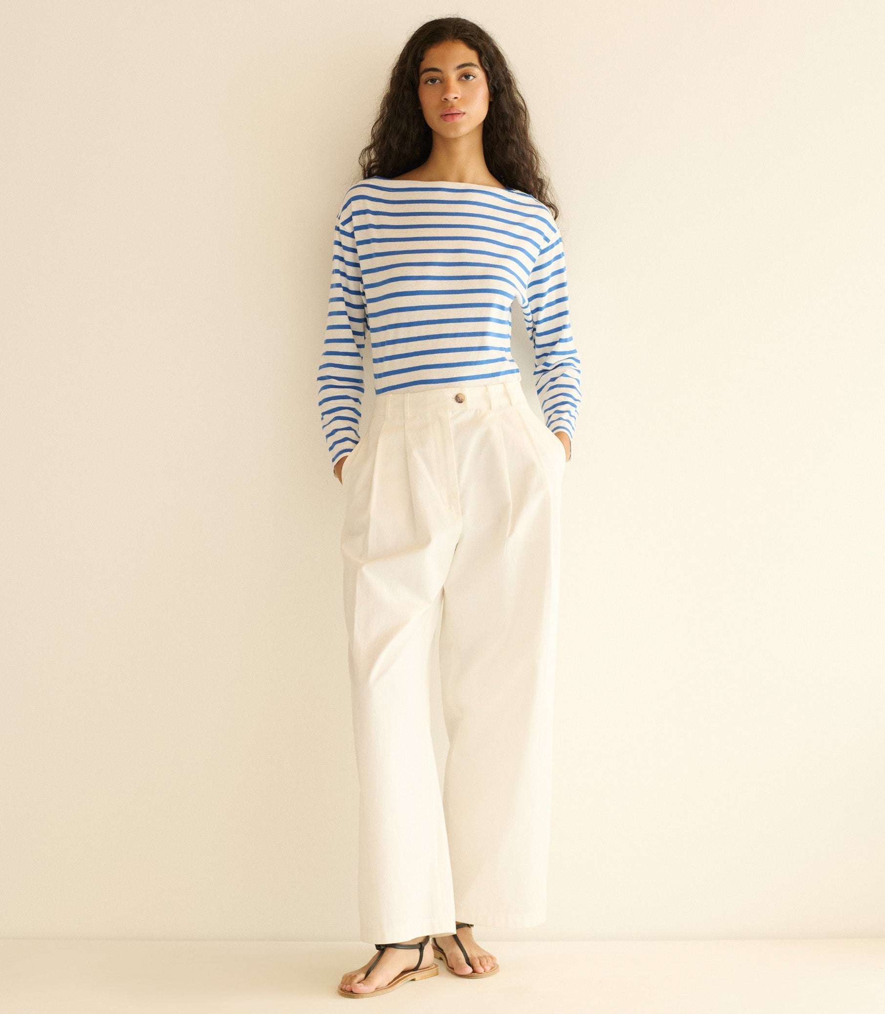 HMD -- IRENE TEE -- BLEU BRETON STRIPE