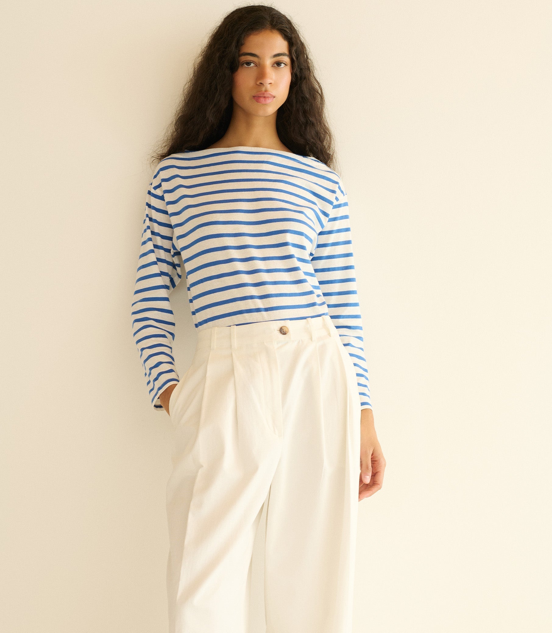 HMD -- IRENE TEE -- BLEU BRETON STRIPE