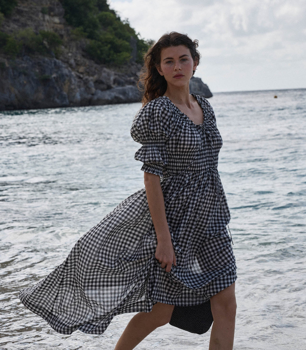 HMD -- ISCHIA DRESS -- NOIR GRETA GINGHAM