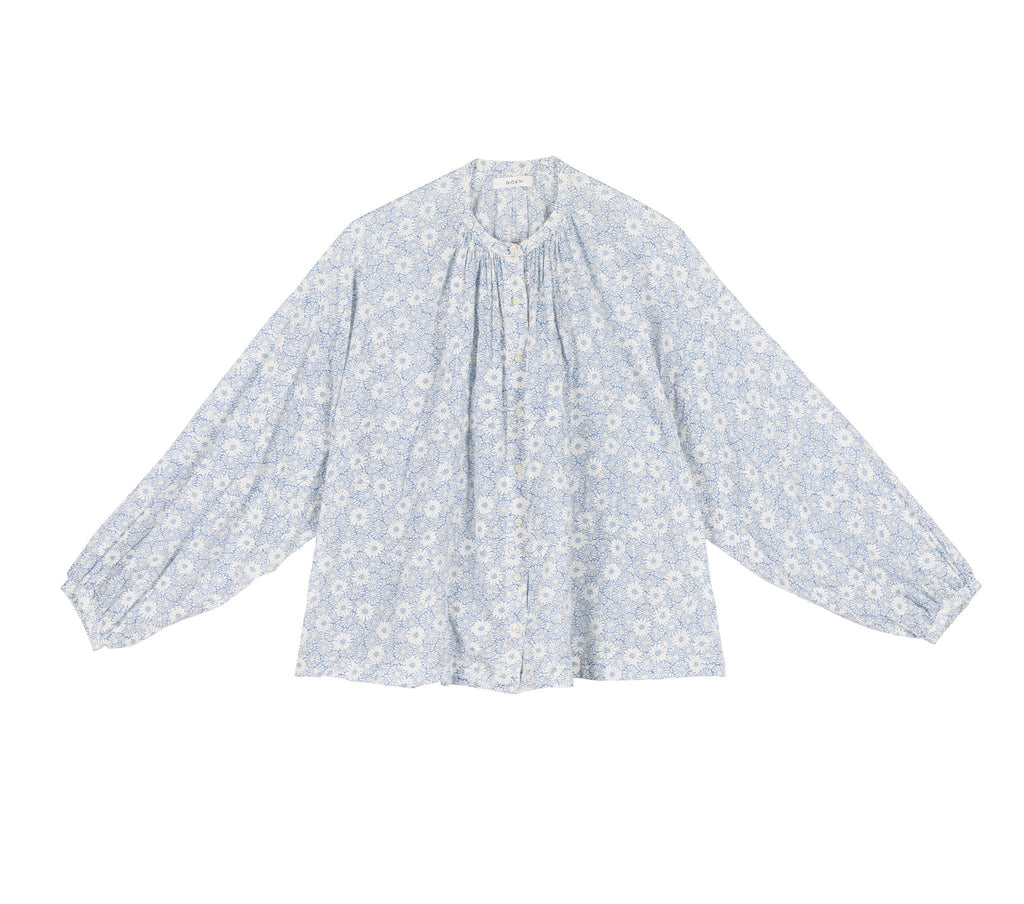 HMD -- THE JANE BLOUSE -- BLUE SUMMER DAISY PRINT