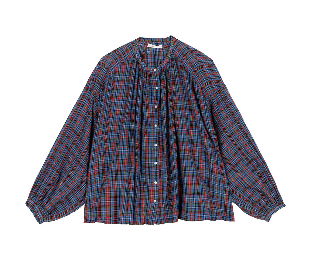 HMD -- THE JANE BLOUSE -- FRENCH PLAID BLUE