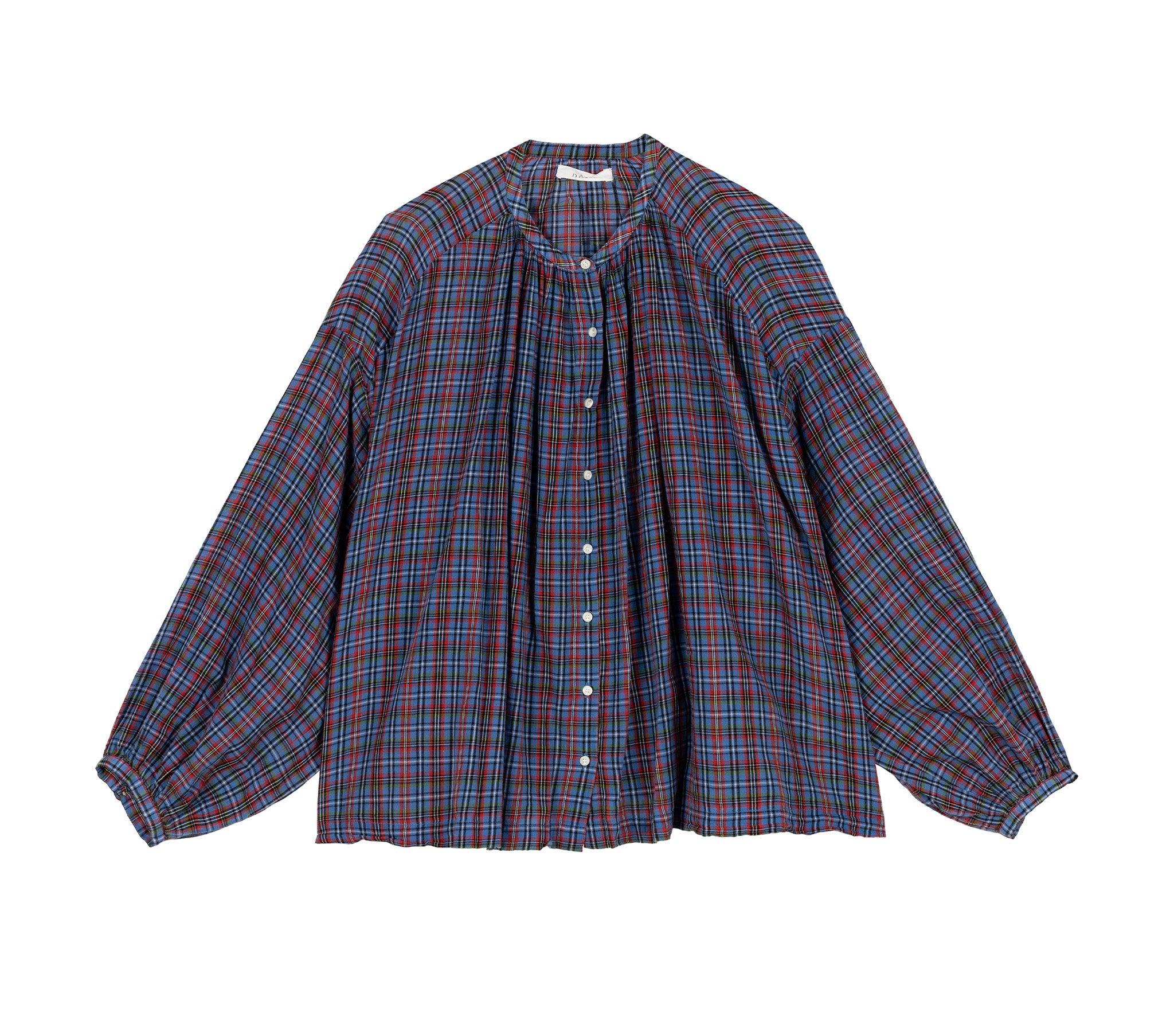 HMD -- THE JANE BLOUSE -- FRENCH PLAID BLUE