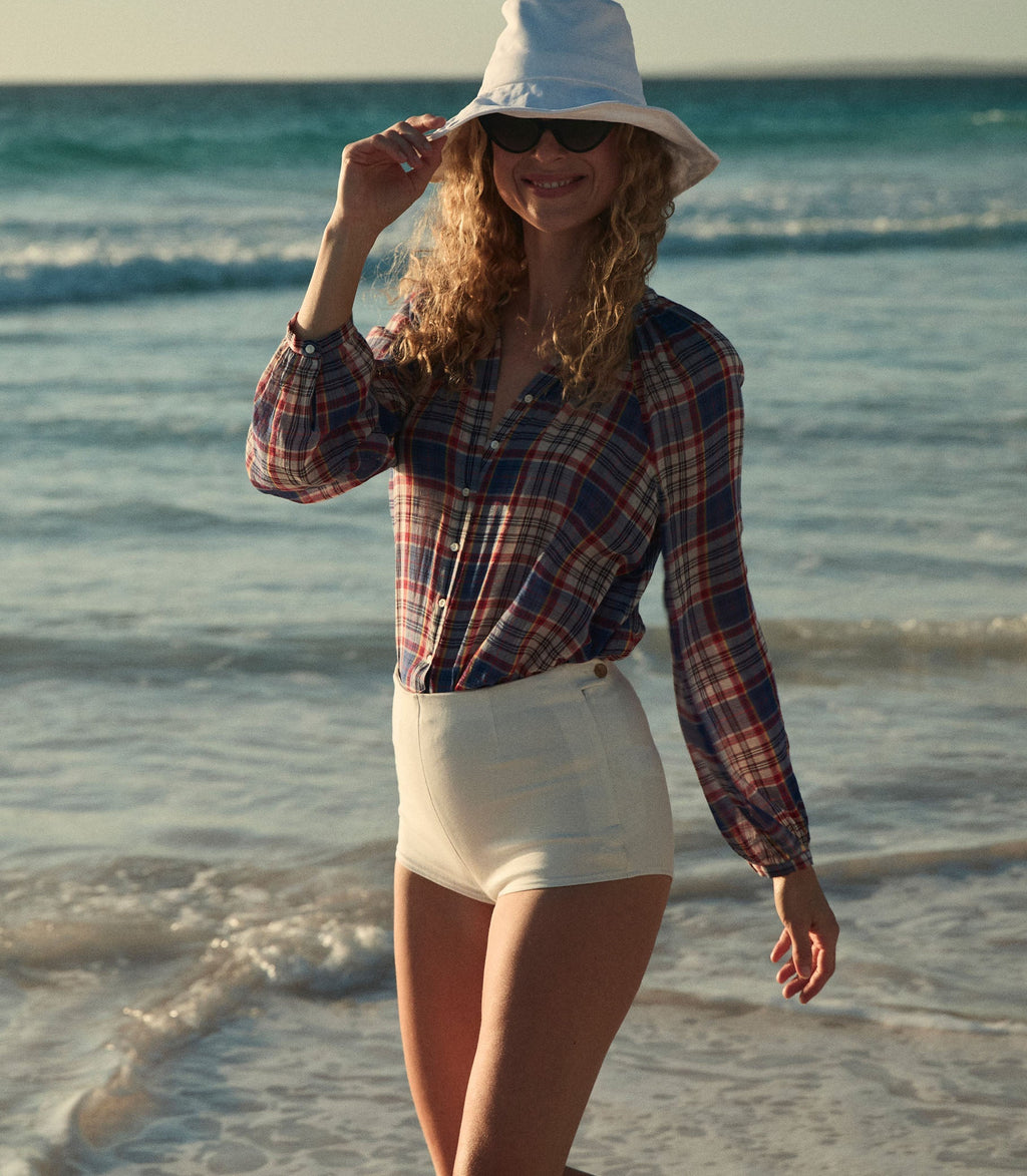 HMD -- JANIS TOP -- COTE D'AZUR PLAID