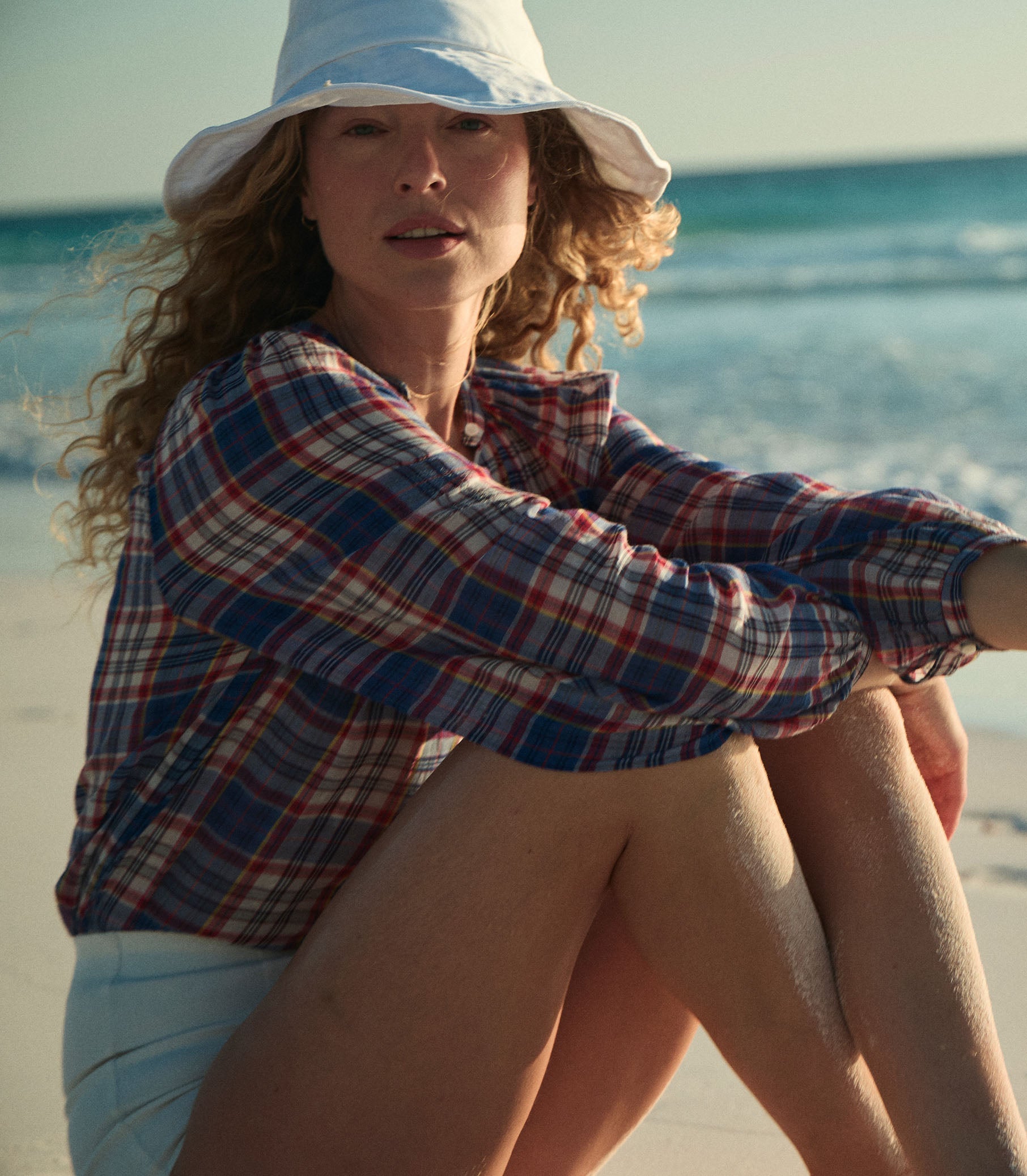 HMD -- JANIS TOP -- COTE D'AZUR PLAID