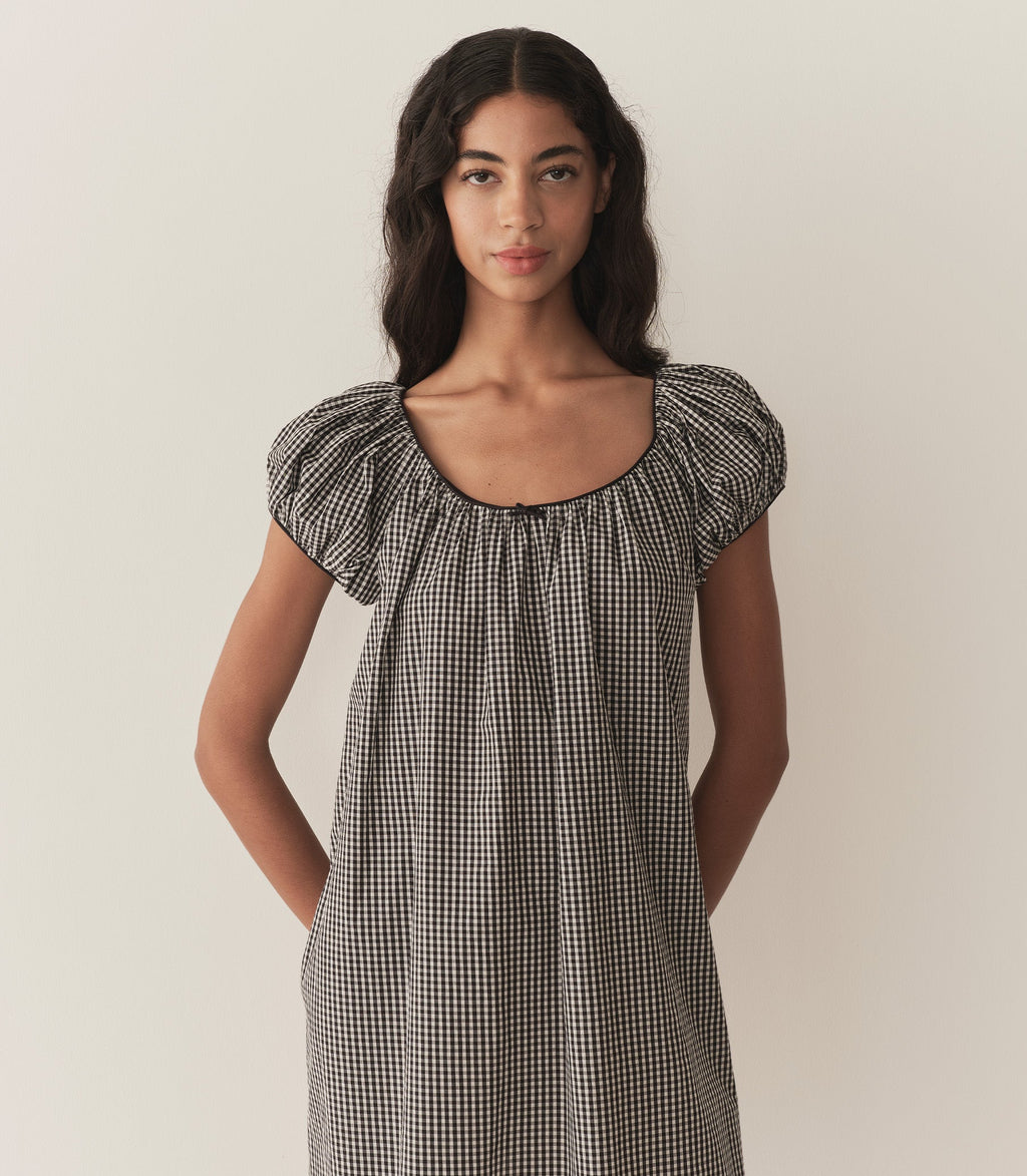 HMD -- JULIA DRESS -- NOIR LA MADDALENA GINGHAM