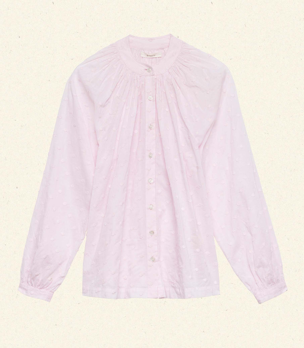 HMD -- JULIENNE TOP -- SOFT ORCHID SWISS DOT