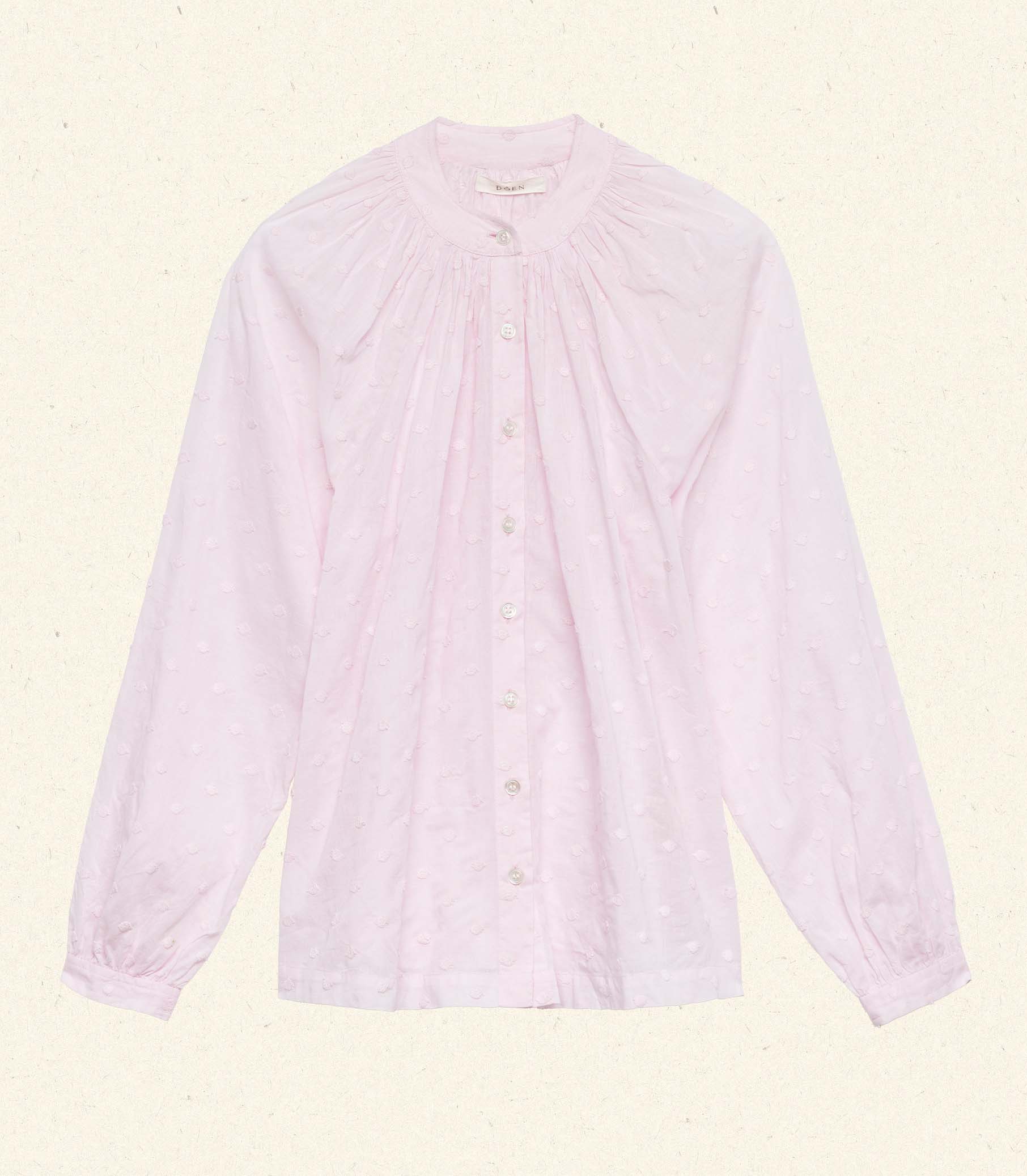 HMD -- JULIENNE TOP -- SOFT ORCHID SWISS DOT