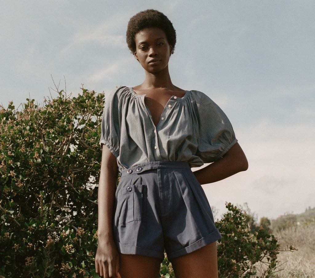 HMD -- JUNE TOP -- PARISIAN CHAMBRAY