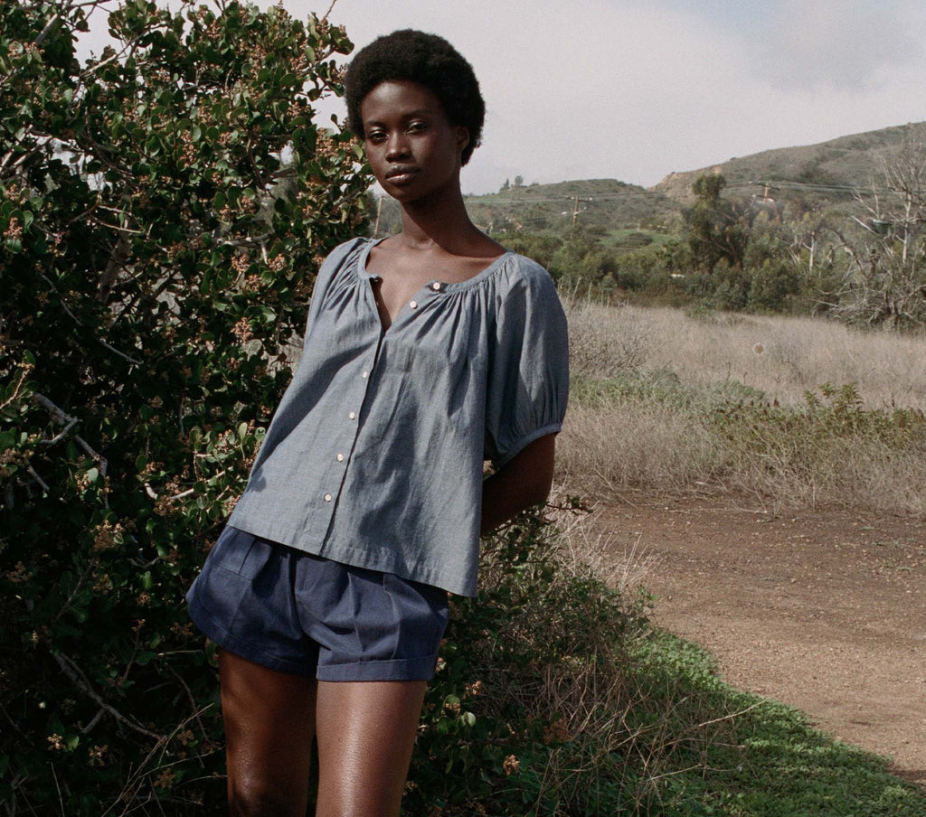 HMD -- JUNE TOP -- PARISIAN CHAMBRAY