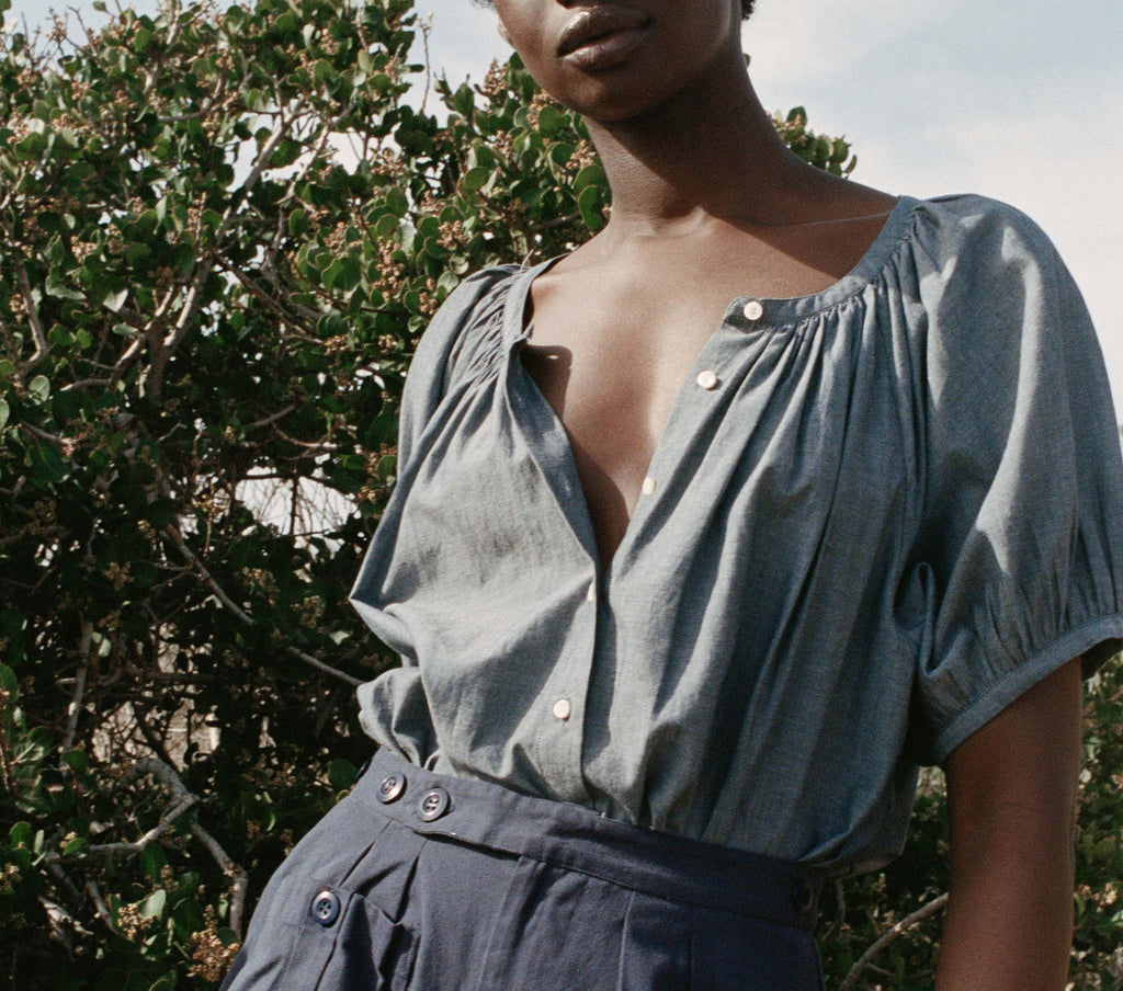 HMD -- JUNE TOP -- PARISIAN CHAMBRAY
