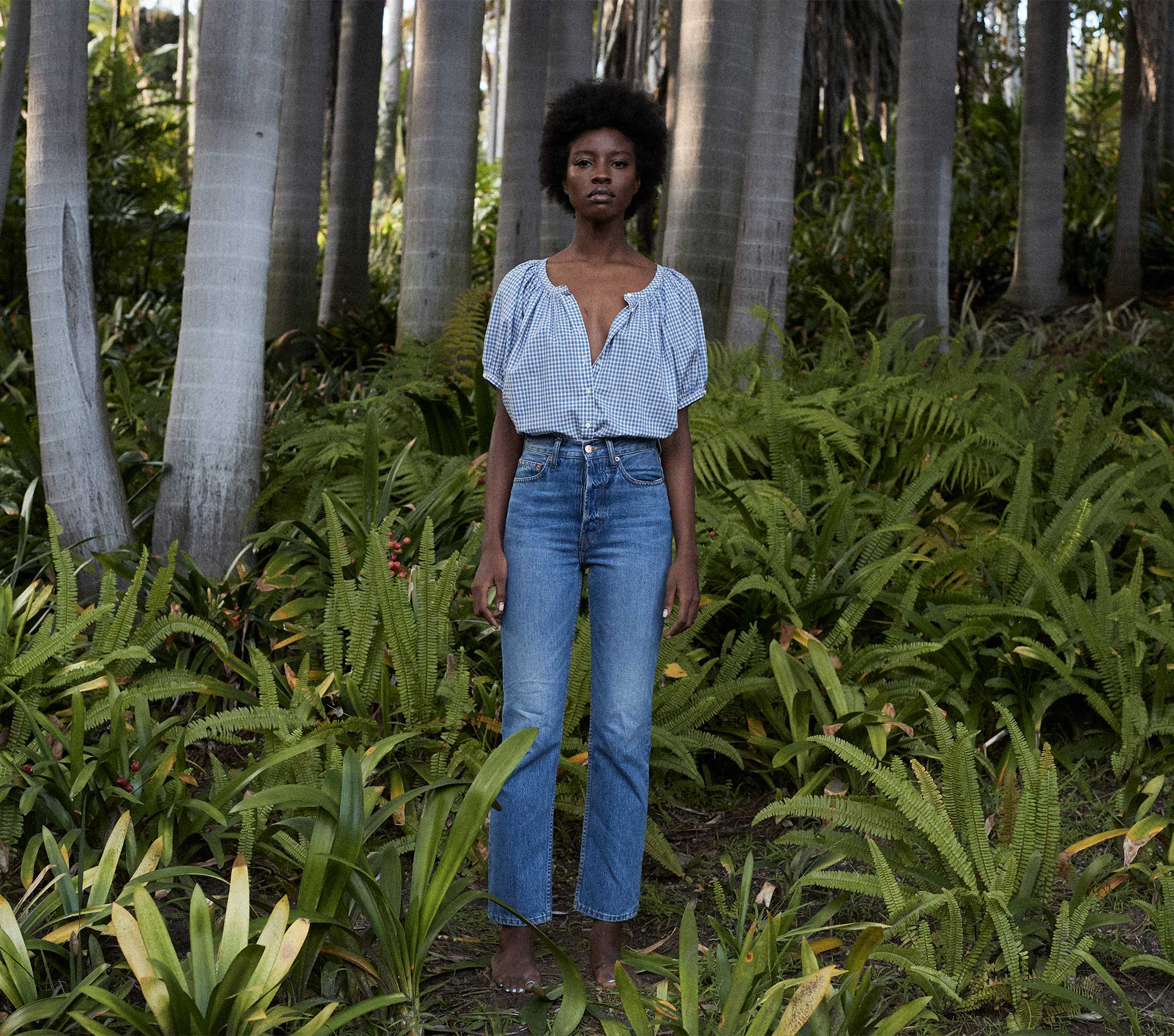 HMD -- JUNE TOP -- SKY SOMERSET PLAID