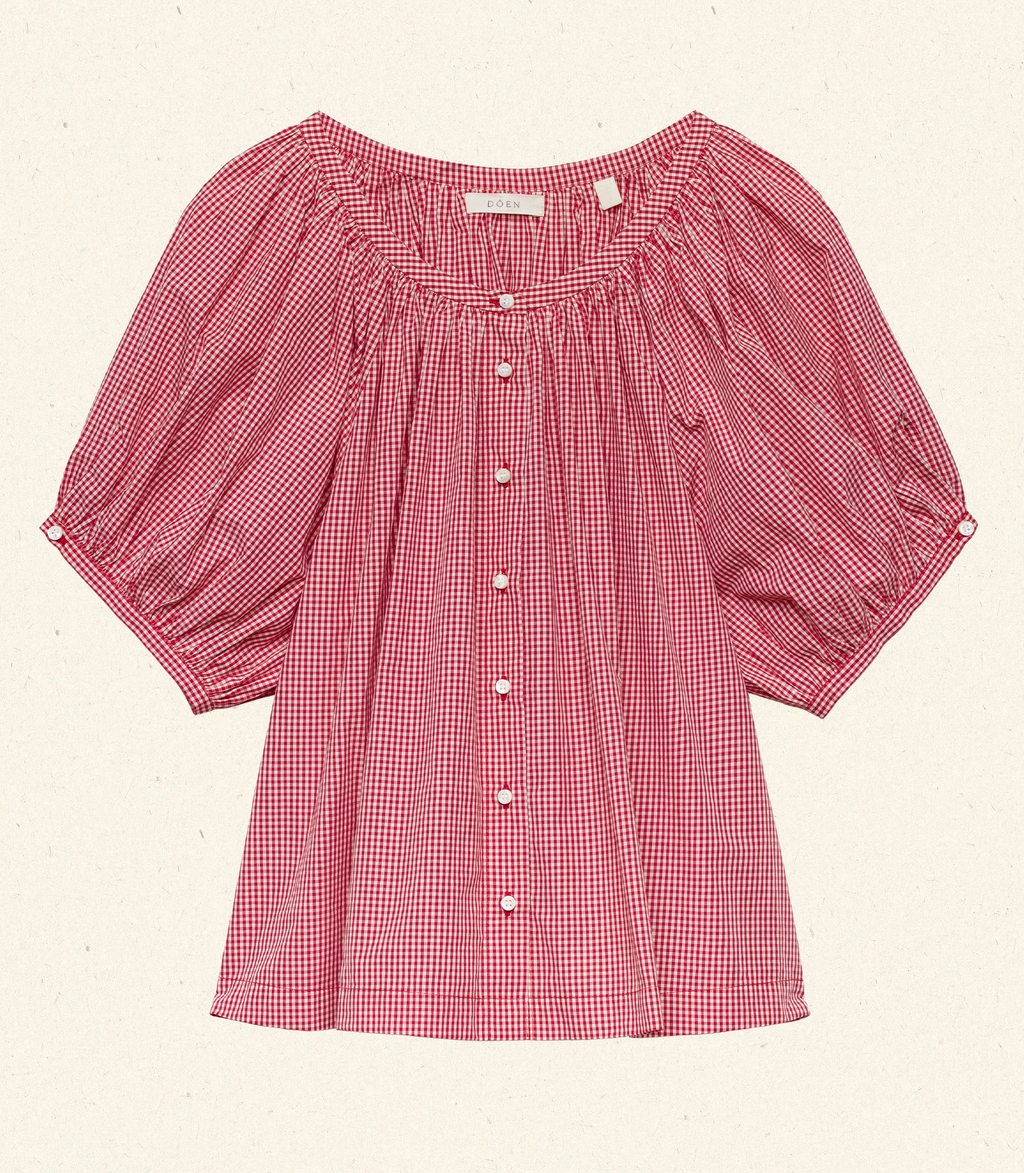HMD -- JUNE TOP -- CERISE PARIS GINGHAM