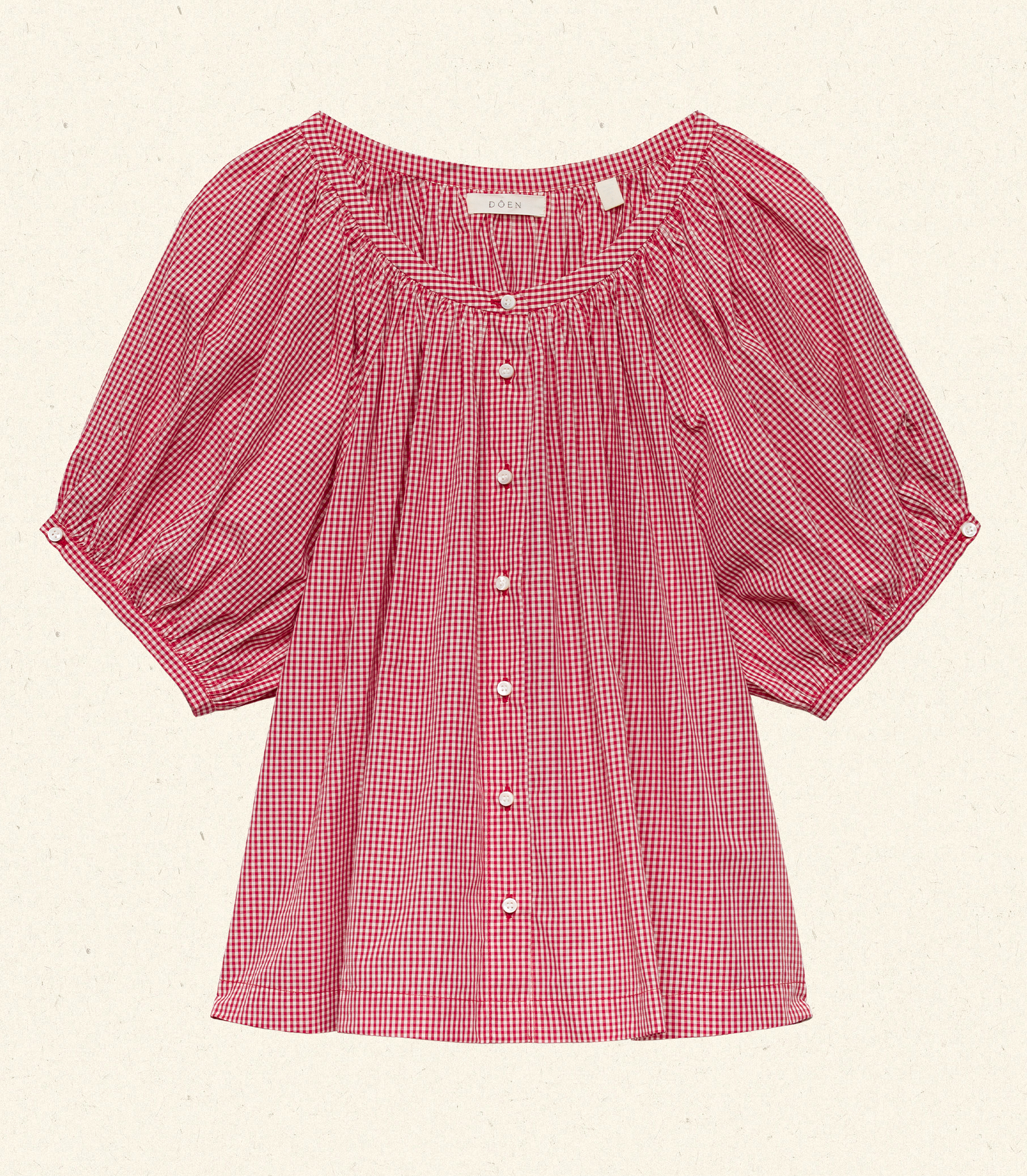HMD -- JUNE TOP -- CERISE PARIS GINGHAM