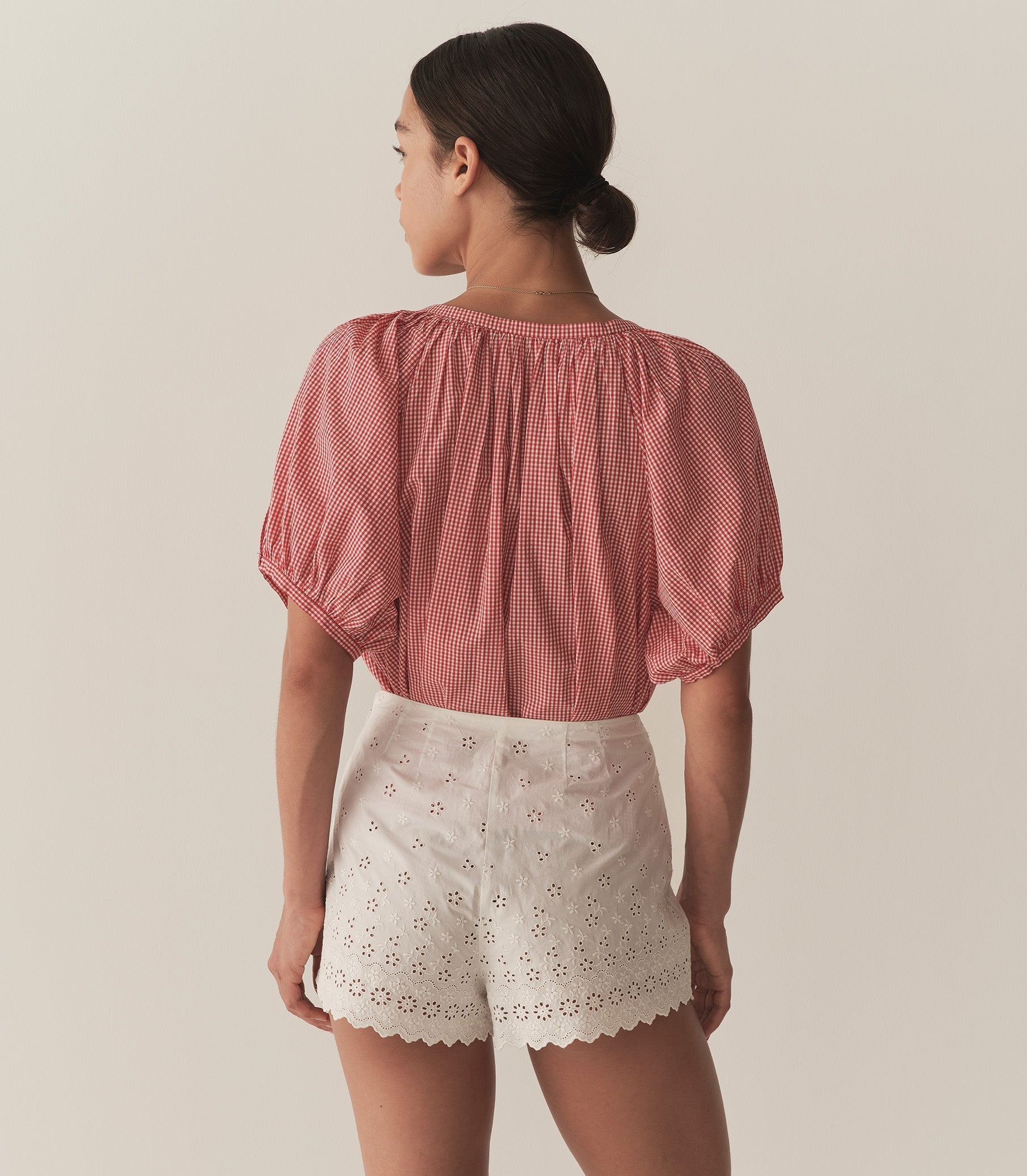 HMD -- JUNE TOP -- CERISE PARIS GINGHAM