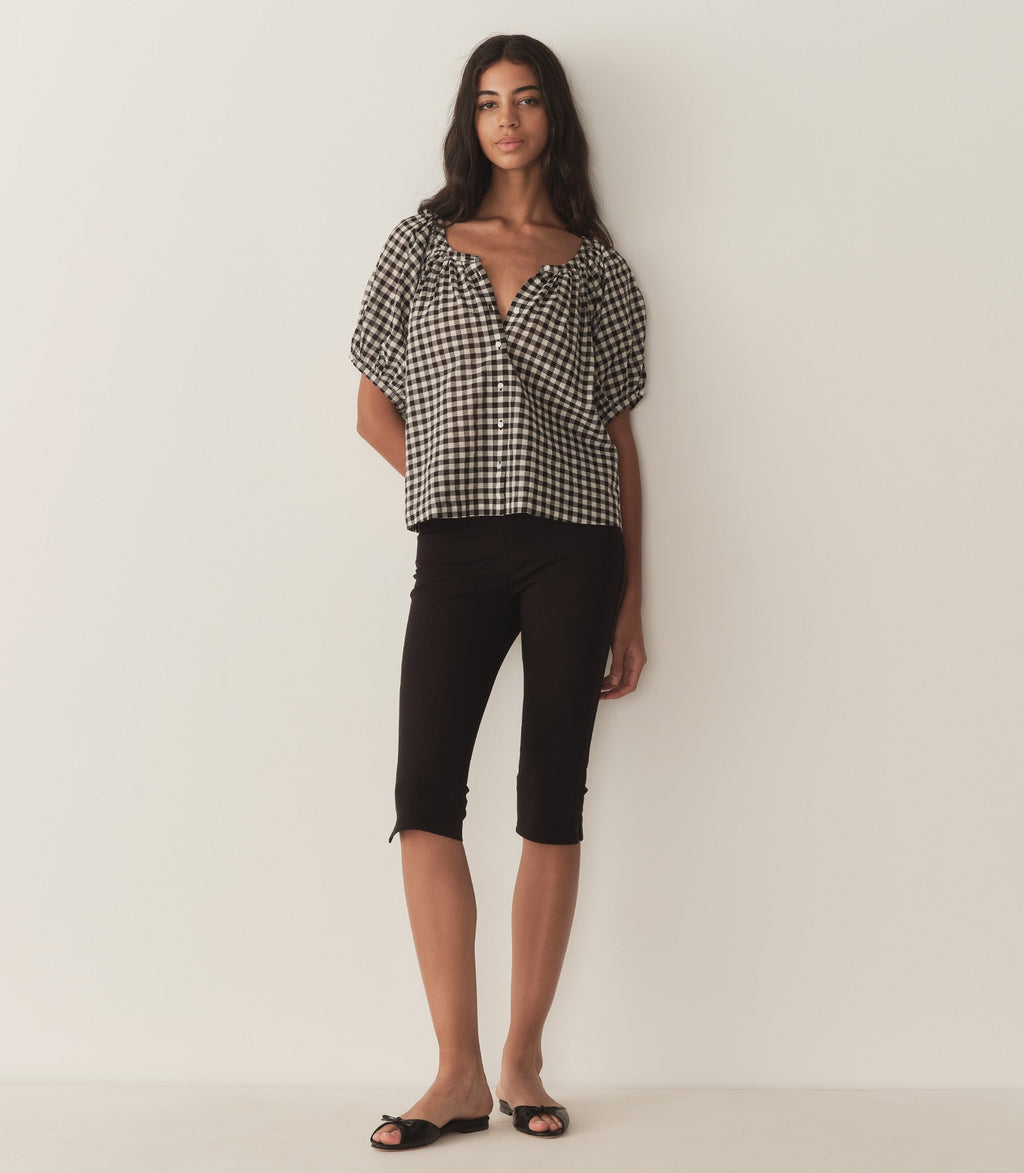 HMD -- JUNE TOP -- NOIR GRETA GINGHAM