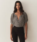 HMD -- JUNE TOP -- NOIR GRETA GINGHAM