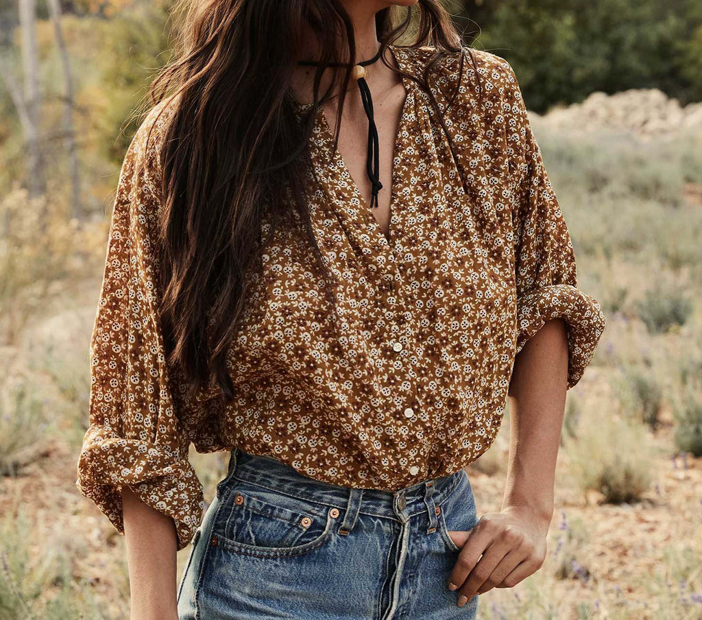 HMD -- THE JANE BLOUSE -- GOLDEN MESA FLOR