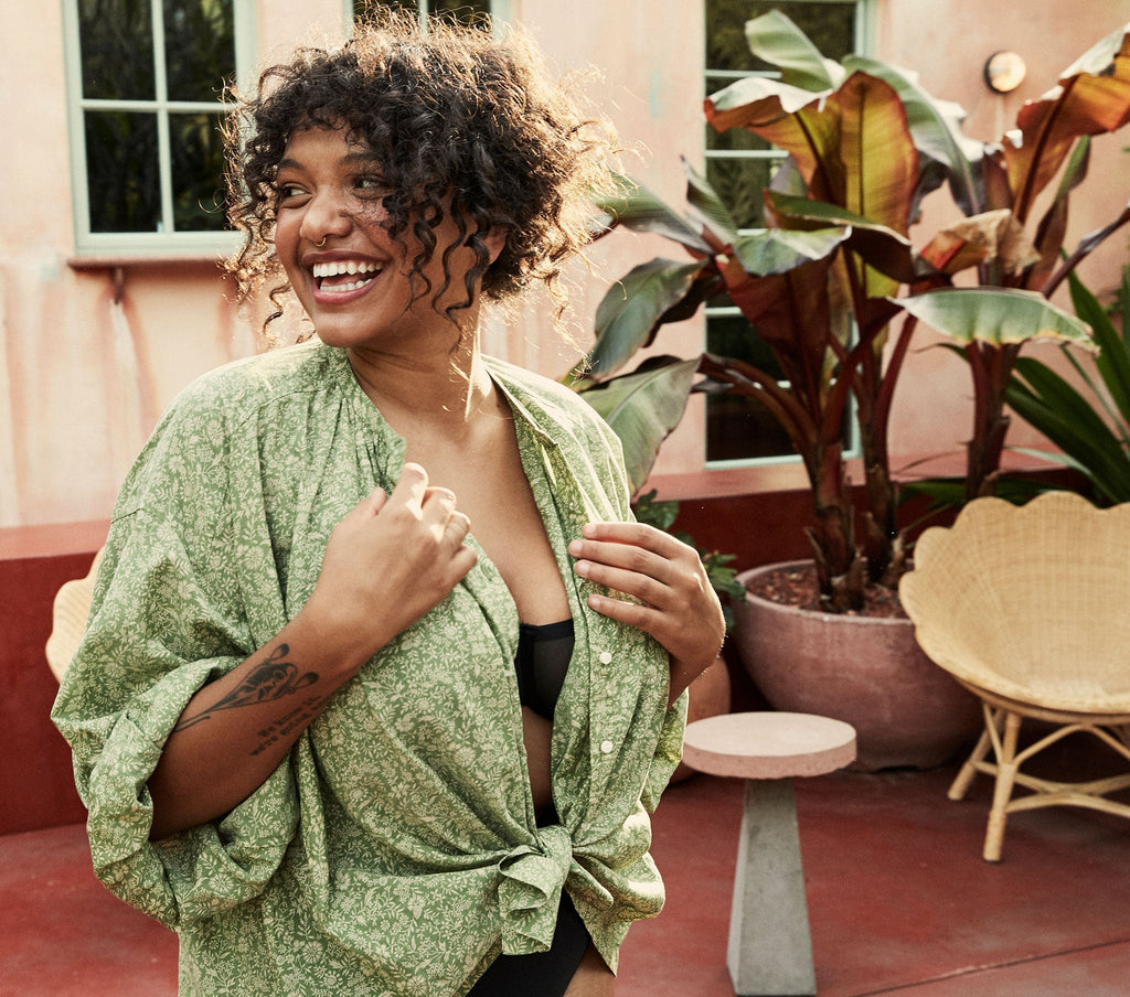 HMD -- THE JANE BLOUSE -- GREEN GARDEN BLOOM