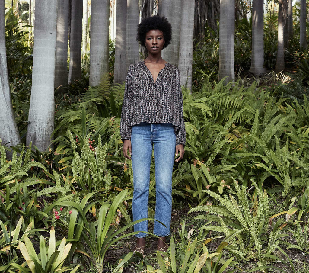 HMD -- THE JANE BLOUSE -- NAVY BISOU FLORAL