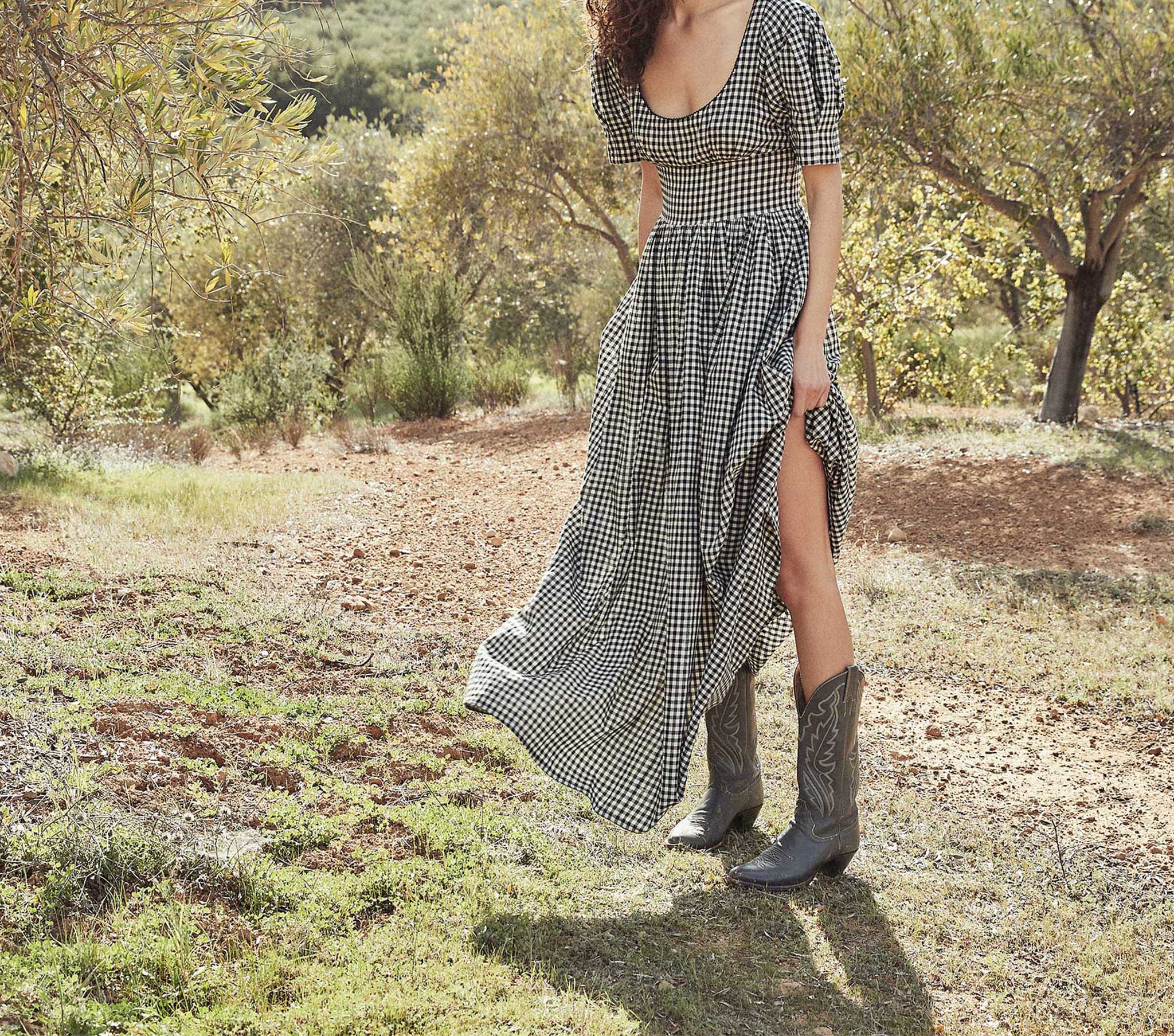 HMD -- KENNEDY DRESS -- INK GINGHAM