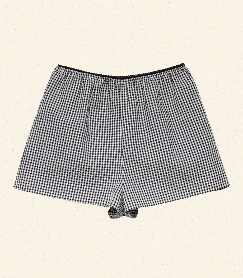 HMD -- LARENA SHORT -- NOIR LA MADDALENA GINGHAM