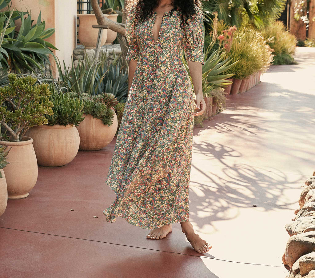 HMD -- LAUREL DRESS -- GREEN VALLEY FLORAL