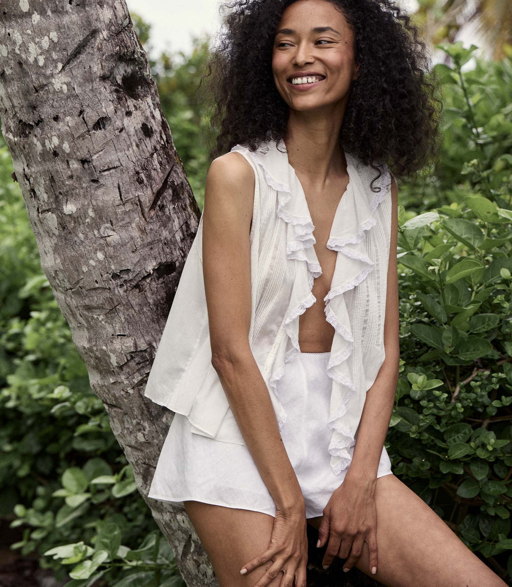 HMD -- LOREN LINEN SHORT -- SALT