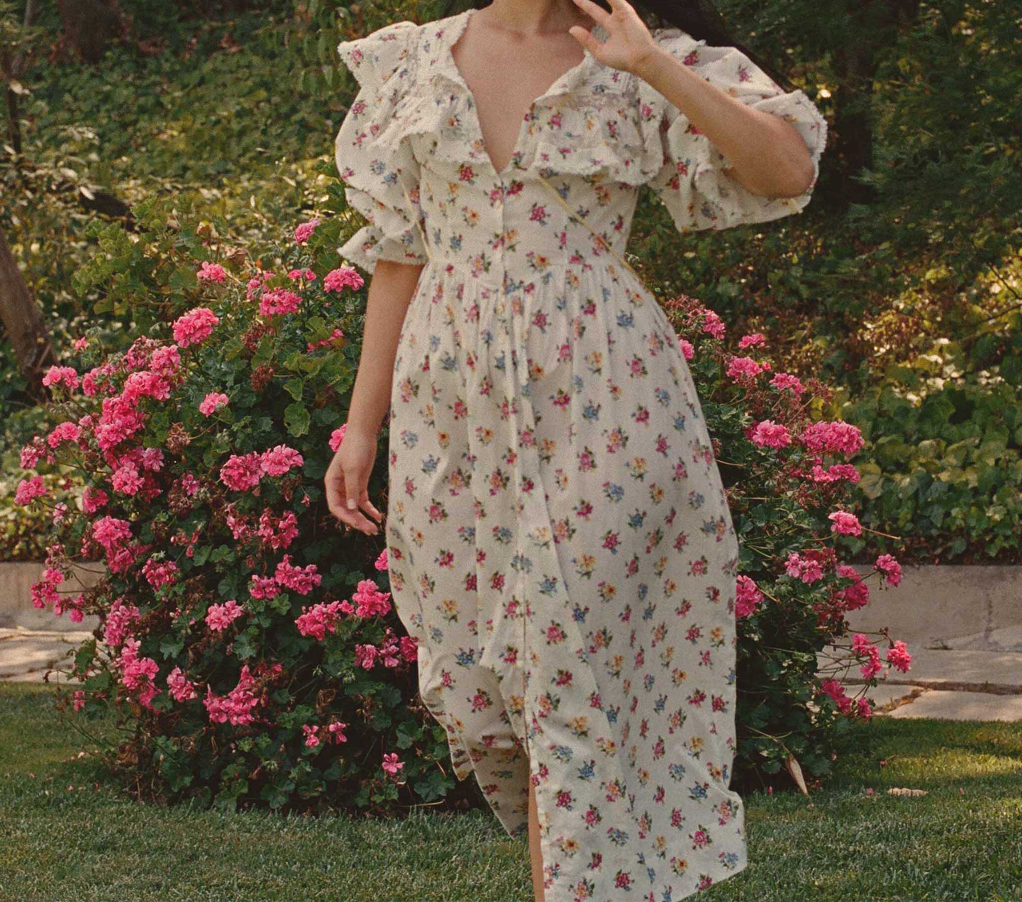 HMD -- LUCRETIA DRESS -- FLEURS DE JONQUILLE