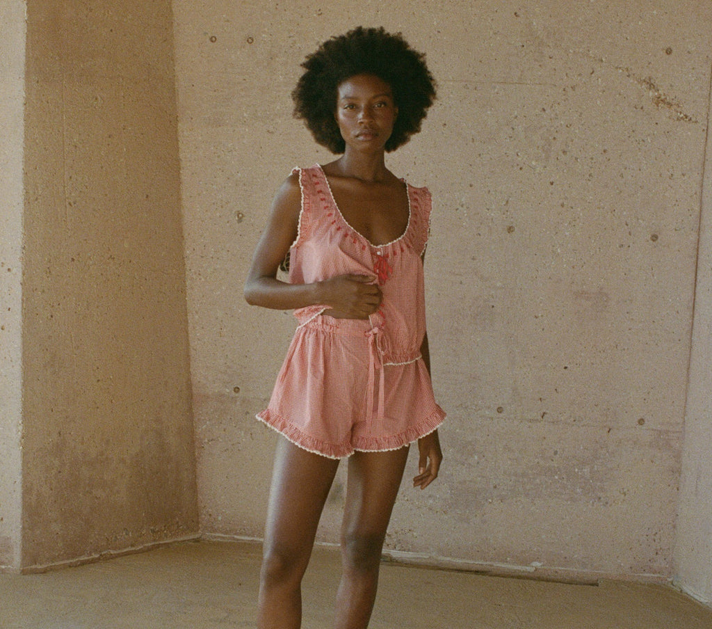 HMD -- LUELLA SHORT -- CERISE PARIS GINGHAM