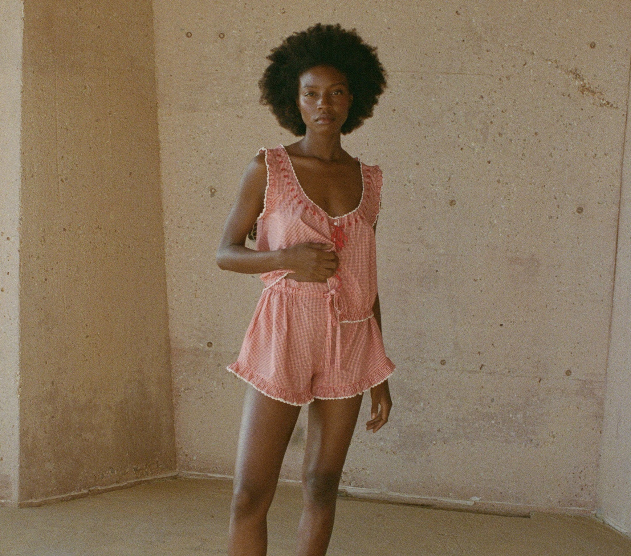 HMD -- LUELLA SHORT -- CERISE PARIS GINGHAM