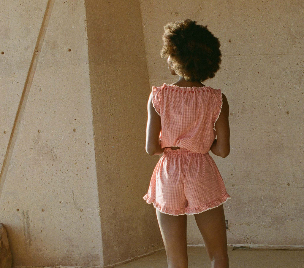 HMD -- LUELLA SHORT -- CERISE PARIS GINGHAM