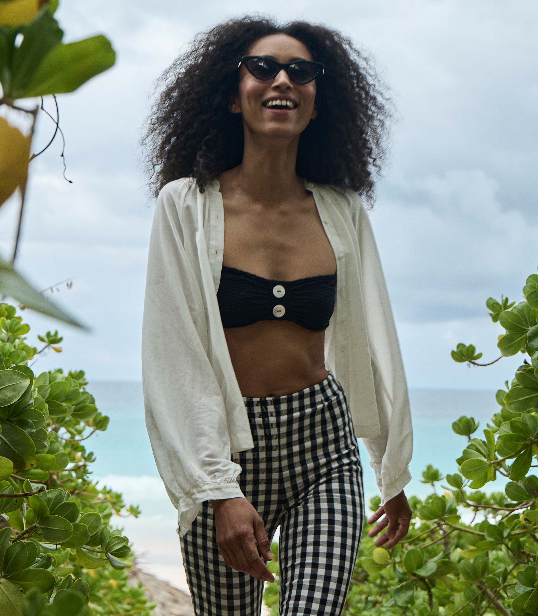 HMD -- LULA CROP PANT -- NOIR MARJORIE GINGHAM